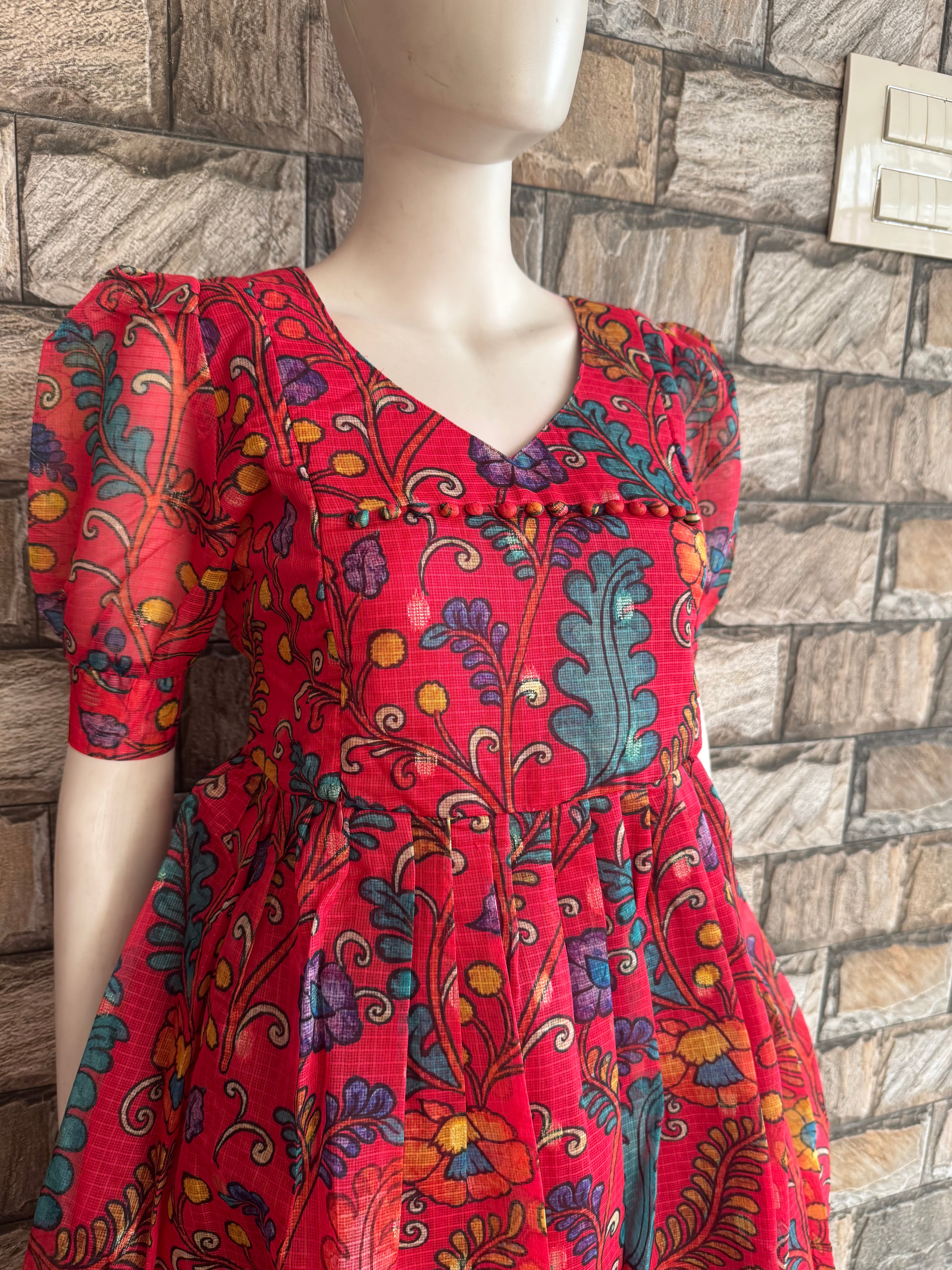 Kota Soft fabric Maternity maxi Reddish Peach