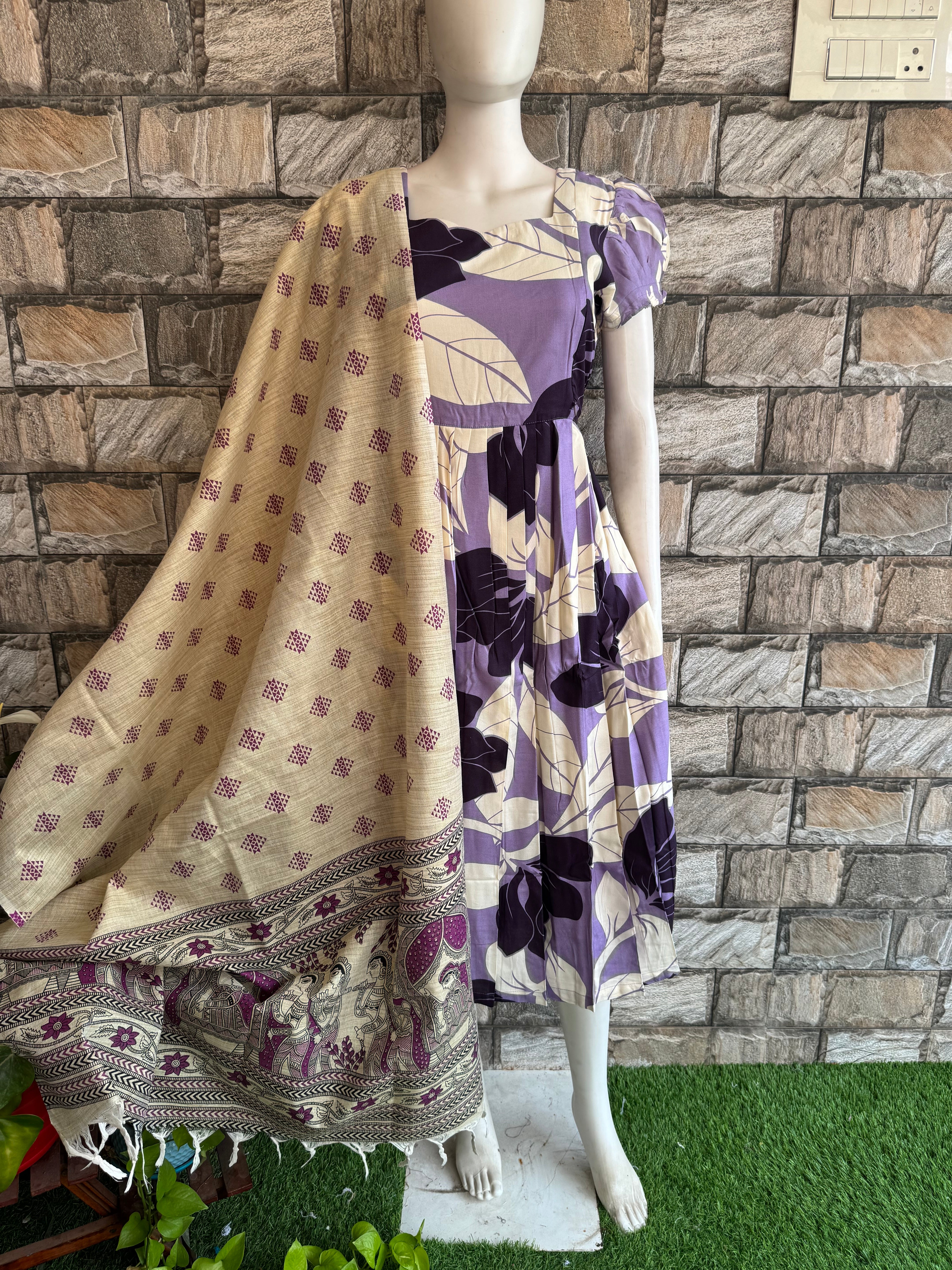 Madhubhani wine Dupatta