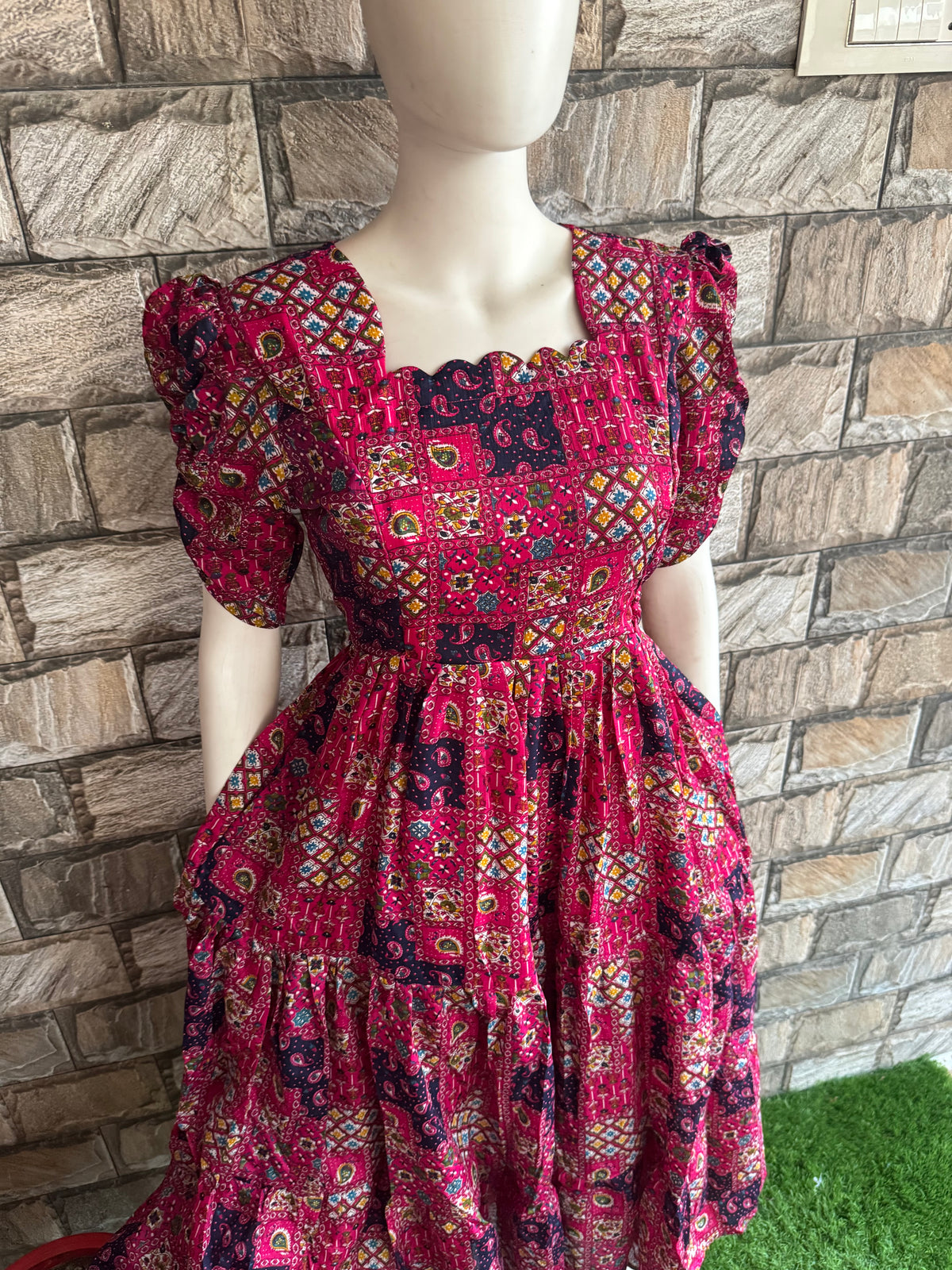 Delta crepe Maternity Feeding maxi Magenta rose