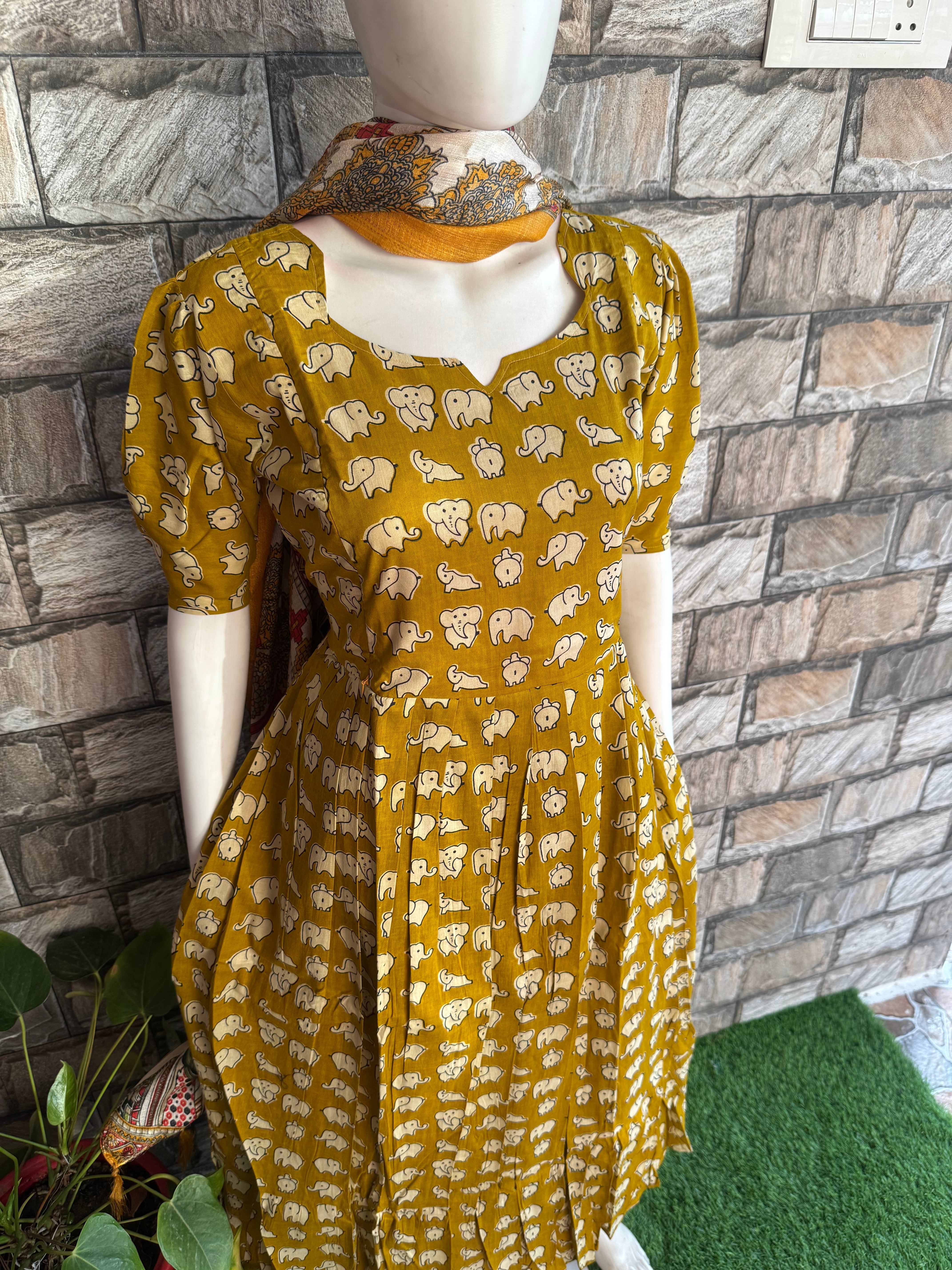 Mild Yellow soft cotton Maternity maxi