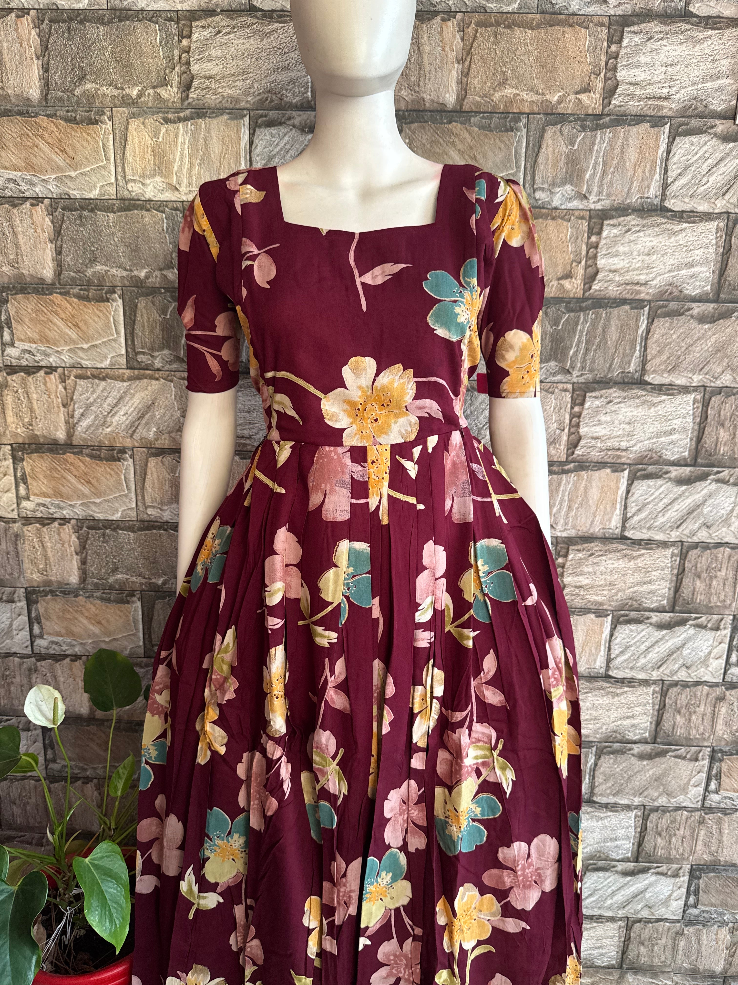 Maroonish wine Slub soft cotton Maternity maxi