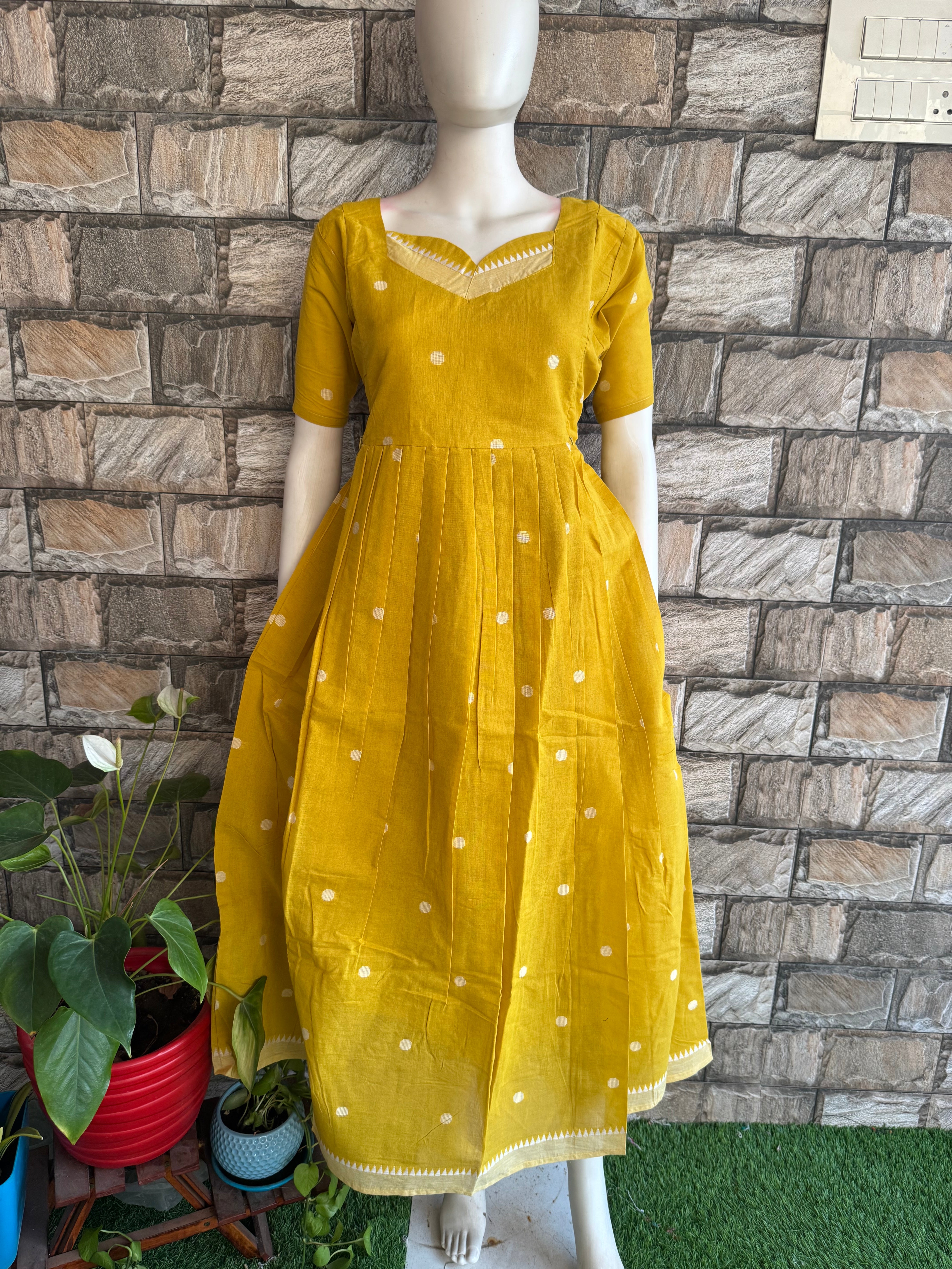 Maternity maxi Handloom cotton Best price Mango yellow