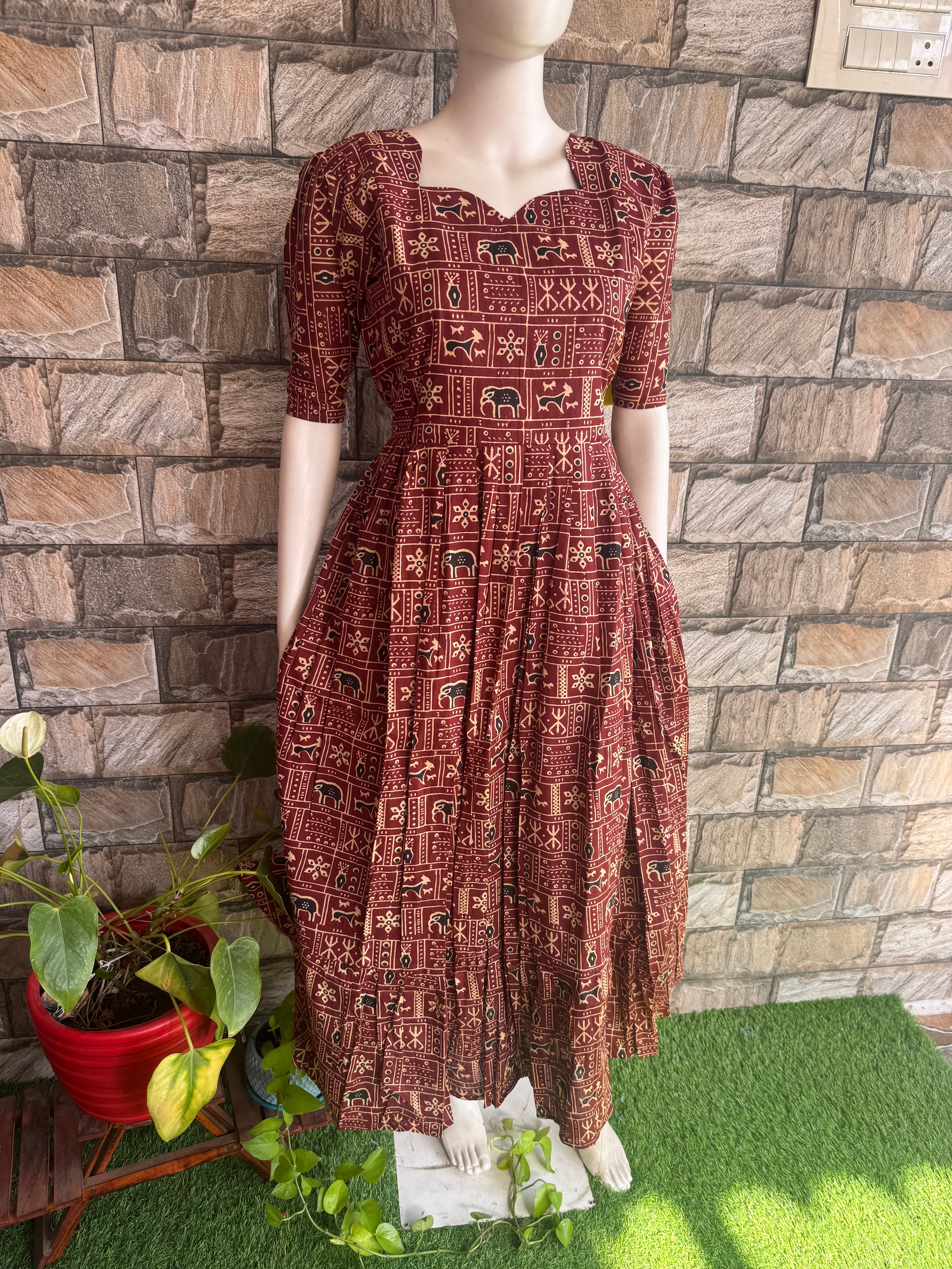 Tribal print  soft cotton Maternity maxi
