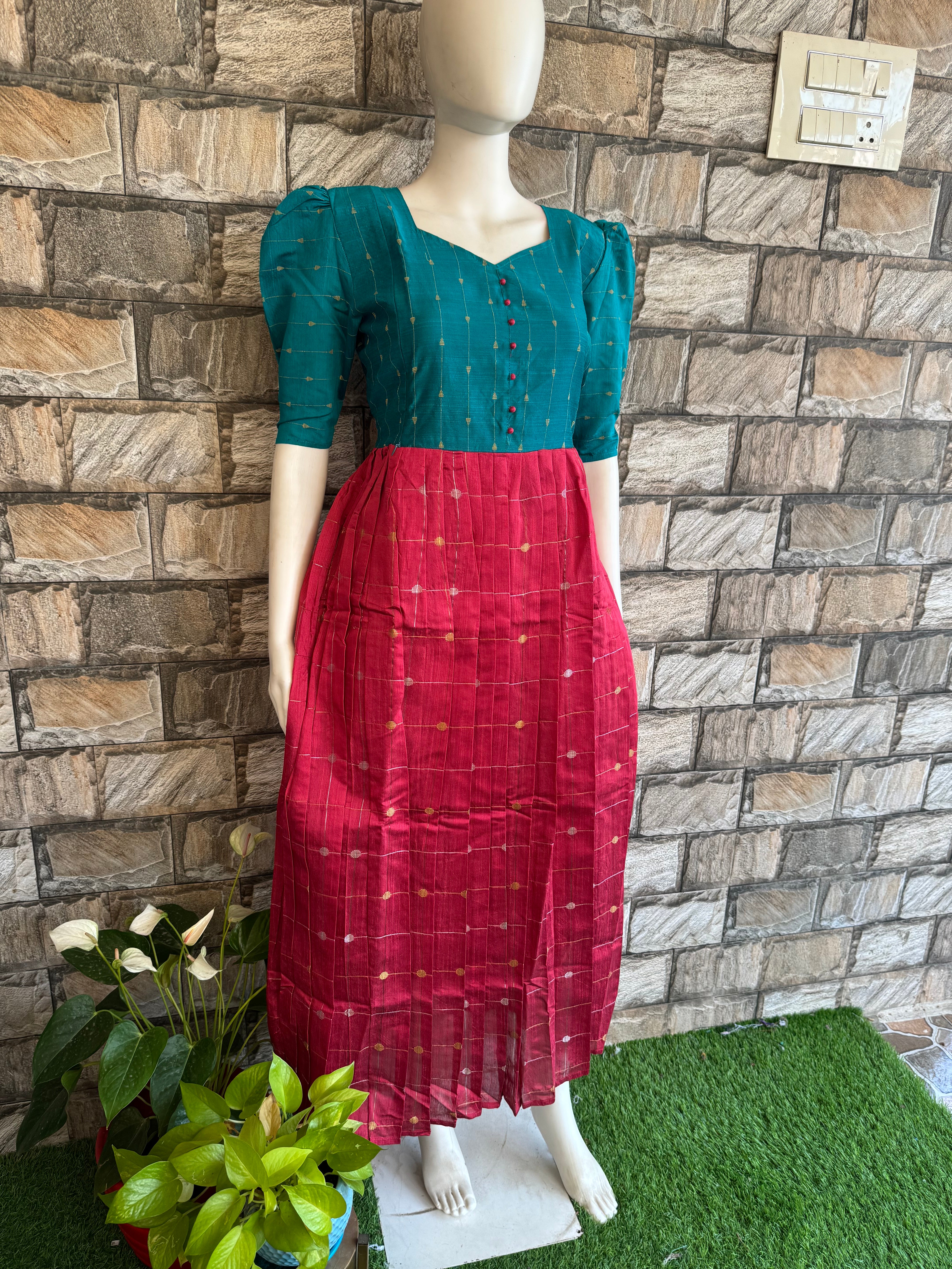 Raw silk Maternity Maxi