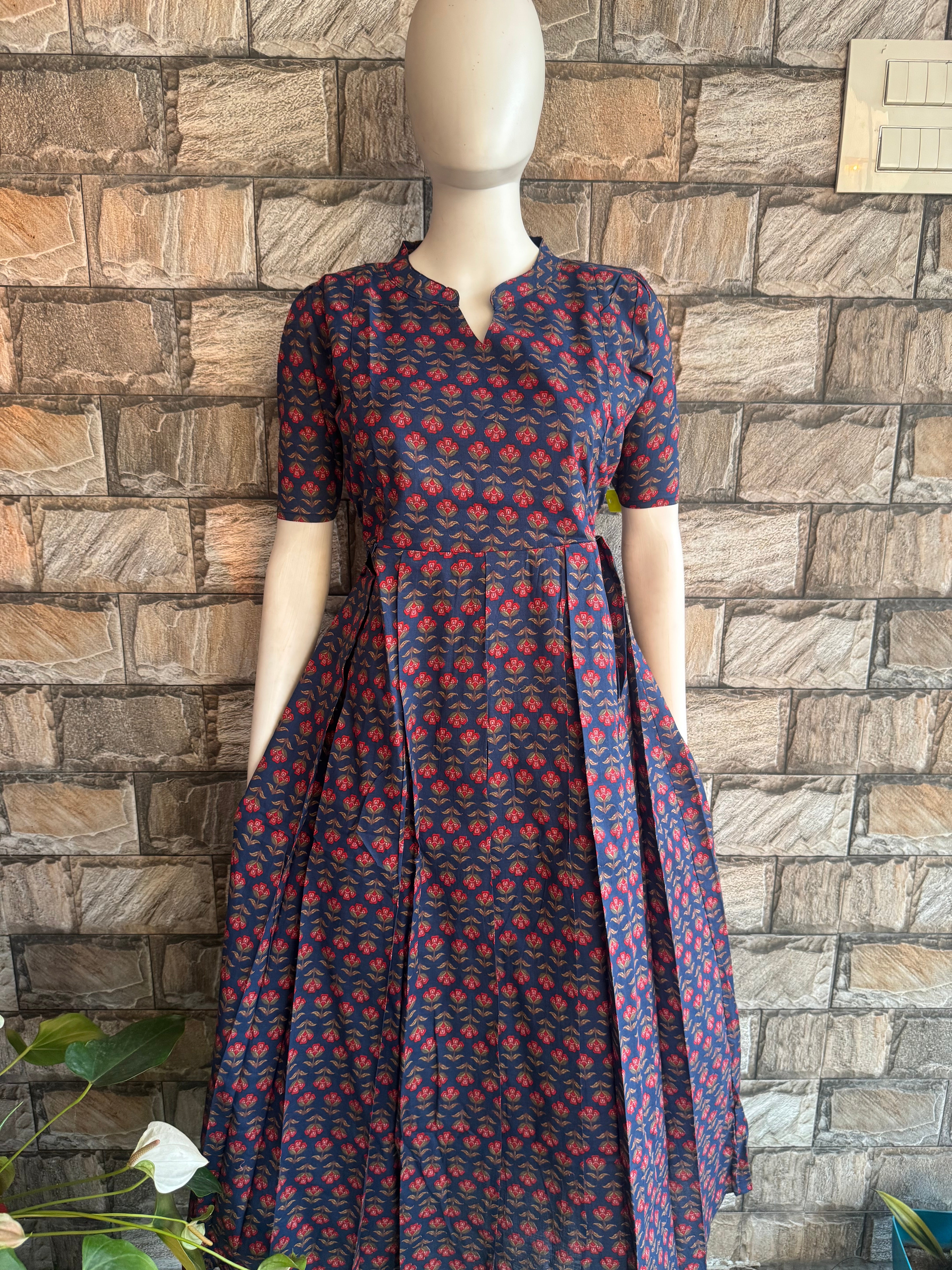 Navy soft cotton Maternity maxi Colar Maxi