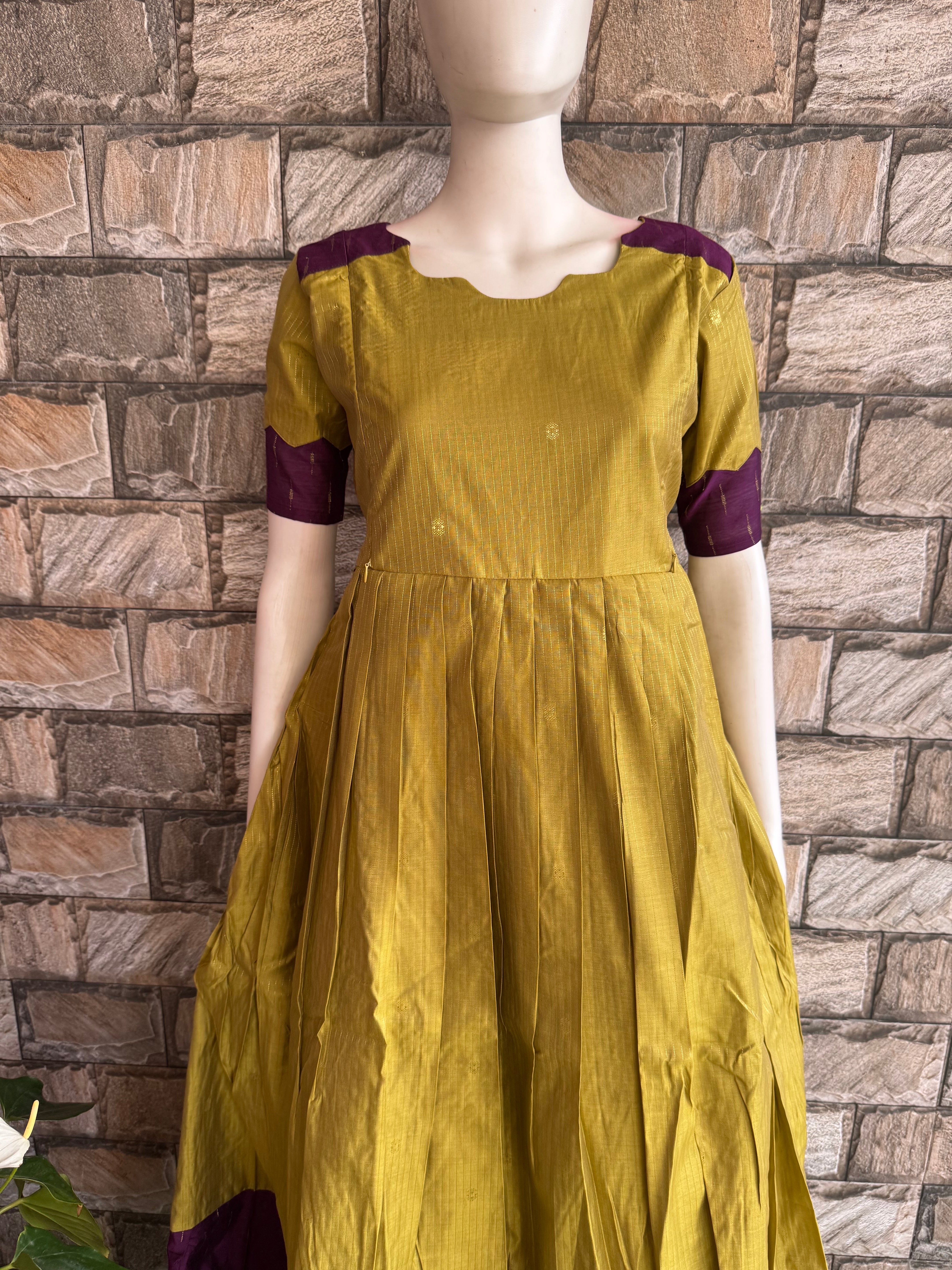 Festive wear Maternity raw silk maxi Unique Shade