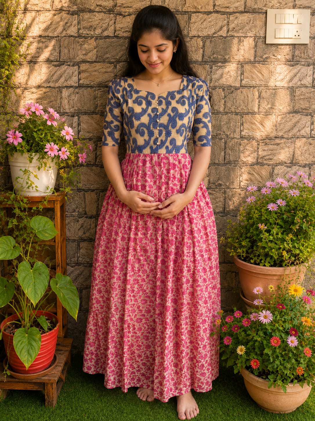 Jacquard design maternity Feedingmaxi