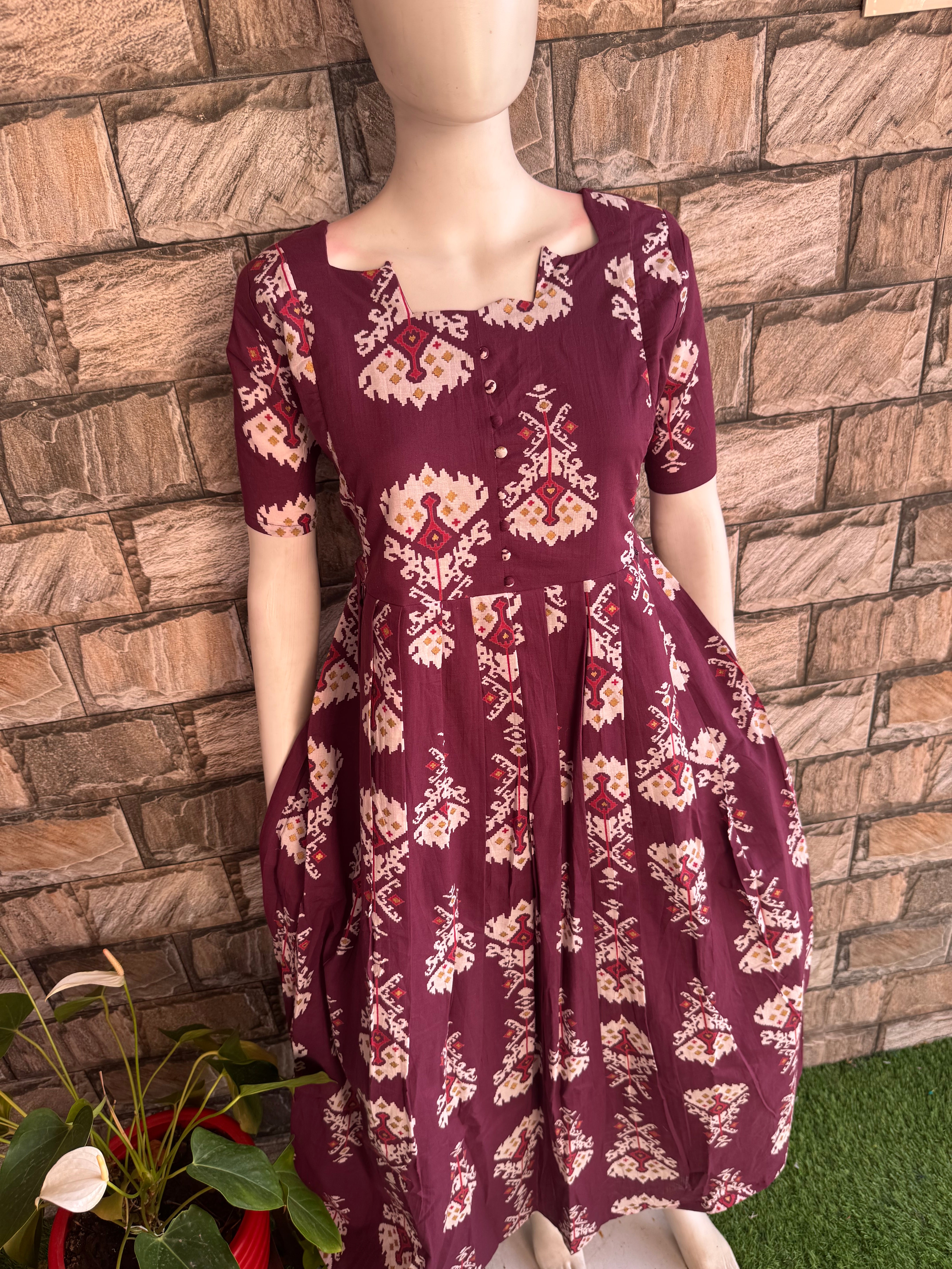 Pale wine mul soft cotton Maternity Maxi