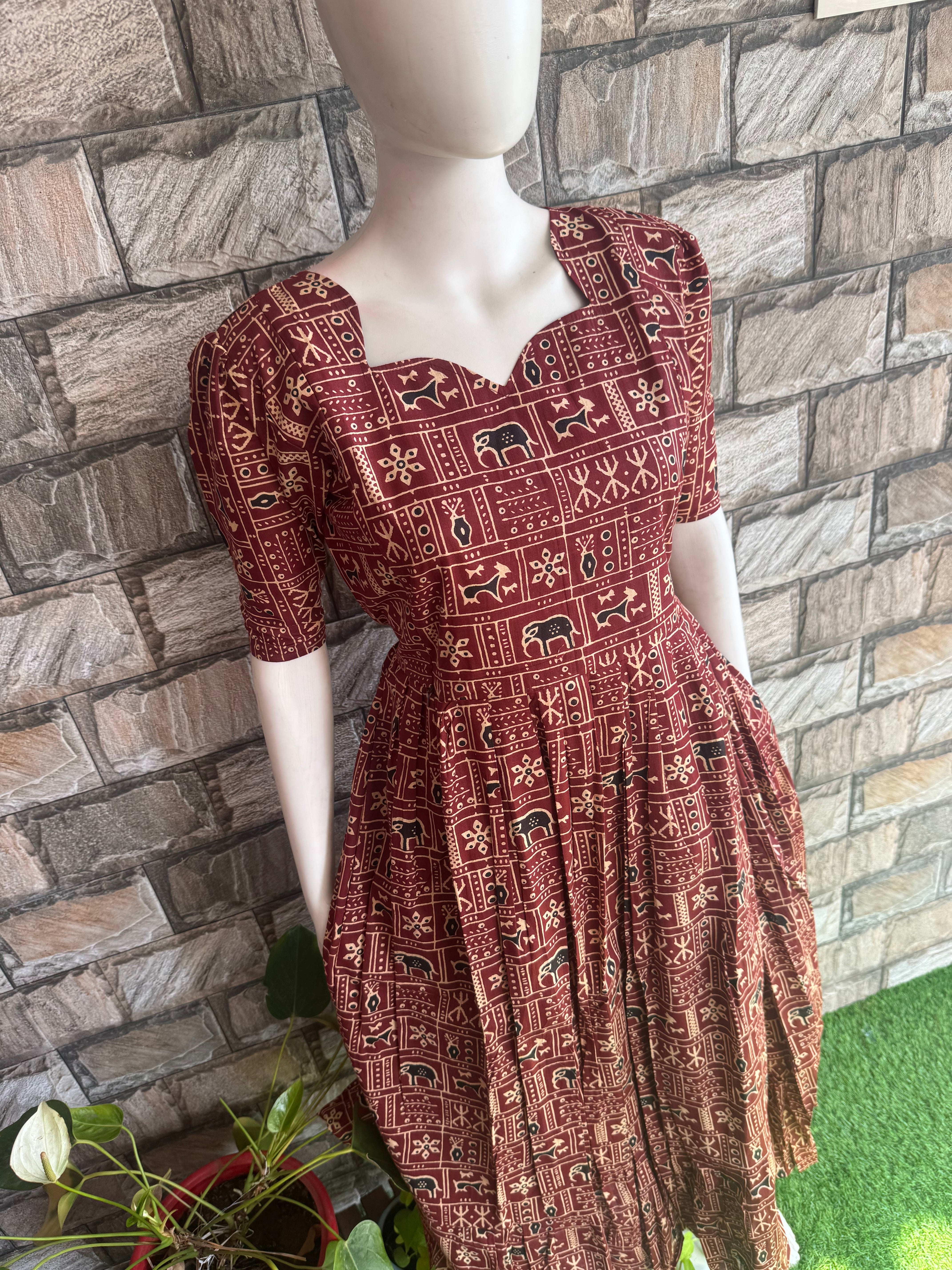 Tribal print  soft cotton Maternity maxi