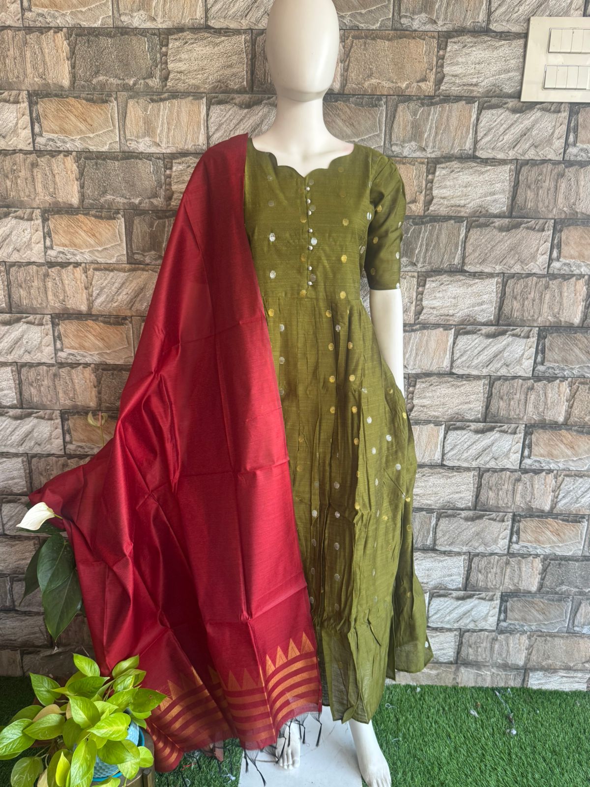 green raw silk