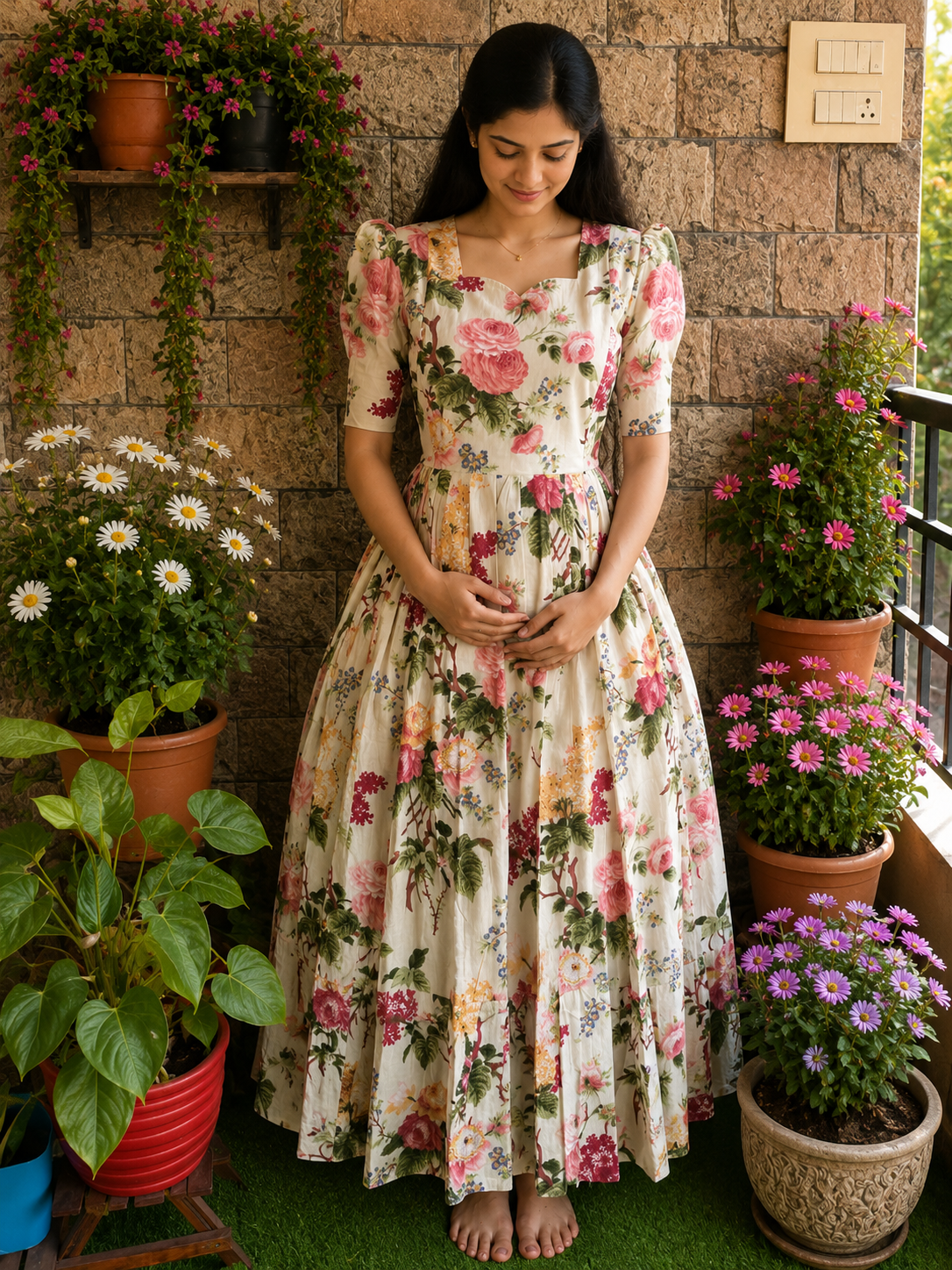 Milky Bar soft cotton Maternity maxi