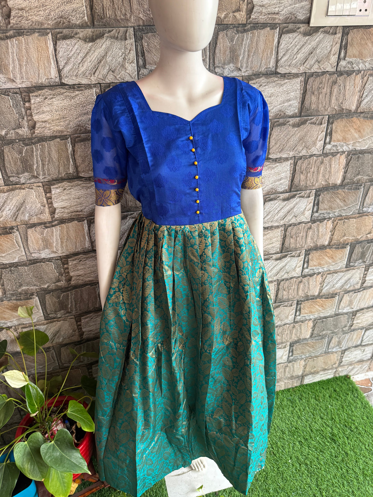 Art silk with Jaquard cotton Maternity Feeding maxi ONLY FEEDING