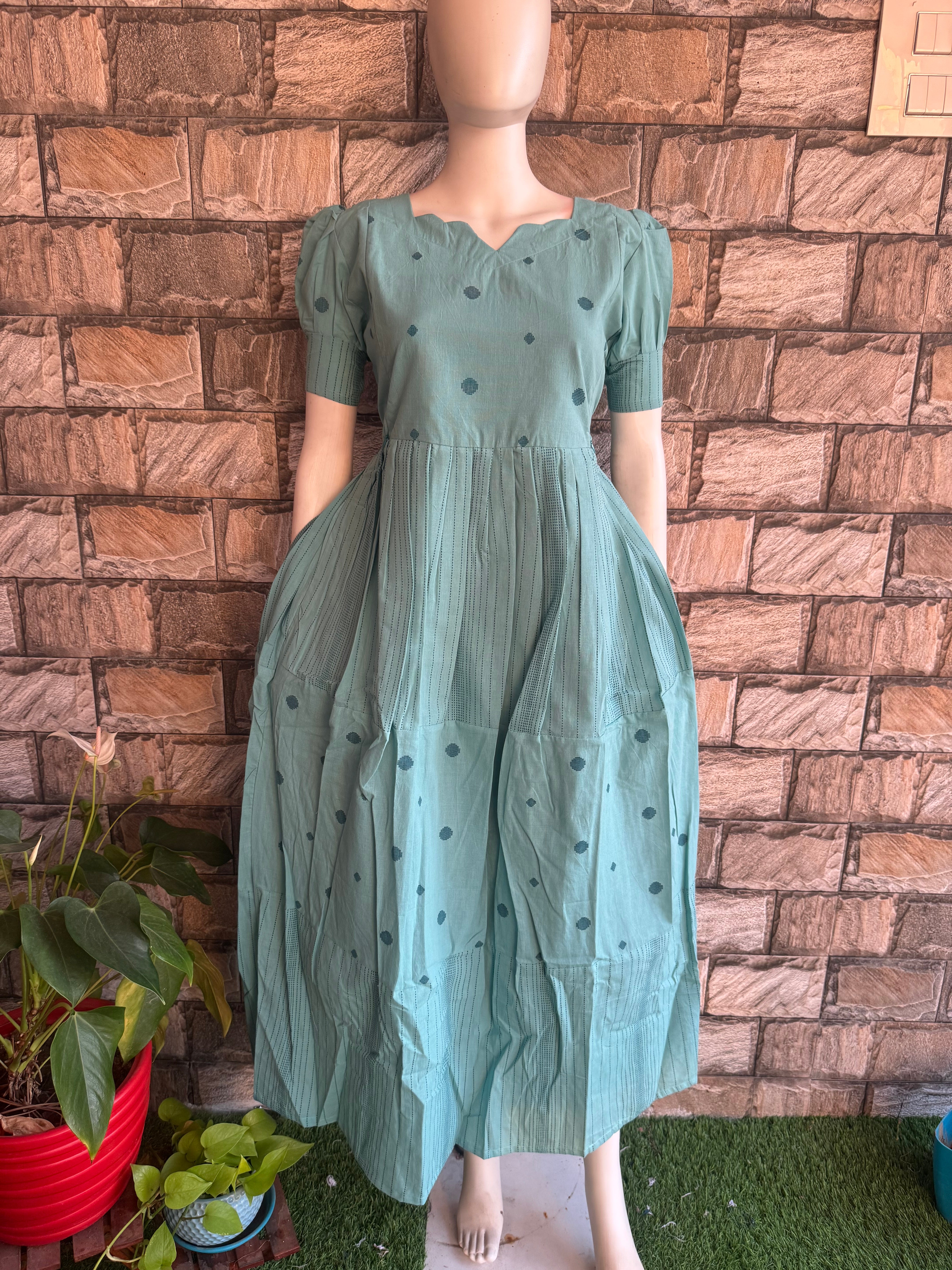 South handloom cotton Maternity maxi
