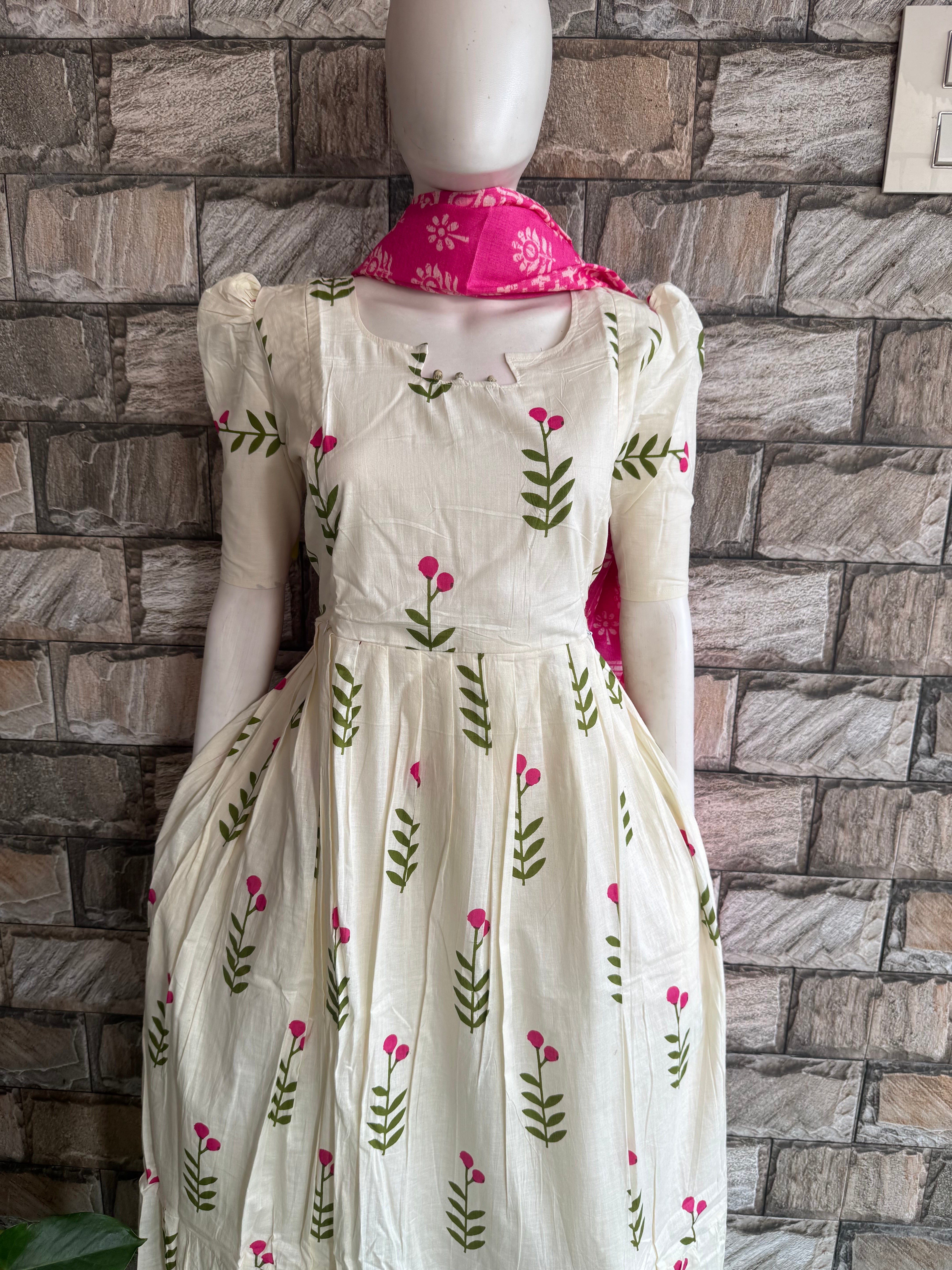 Blossom cotton Maternity maxi