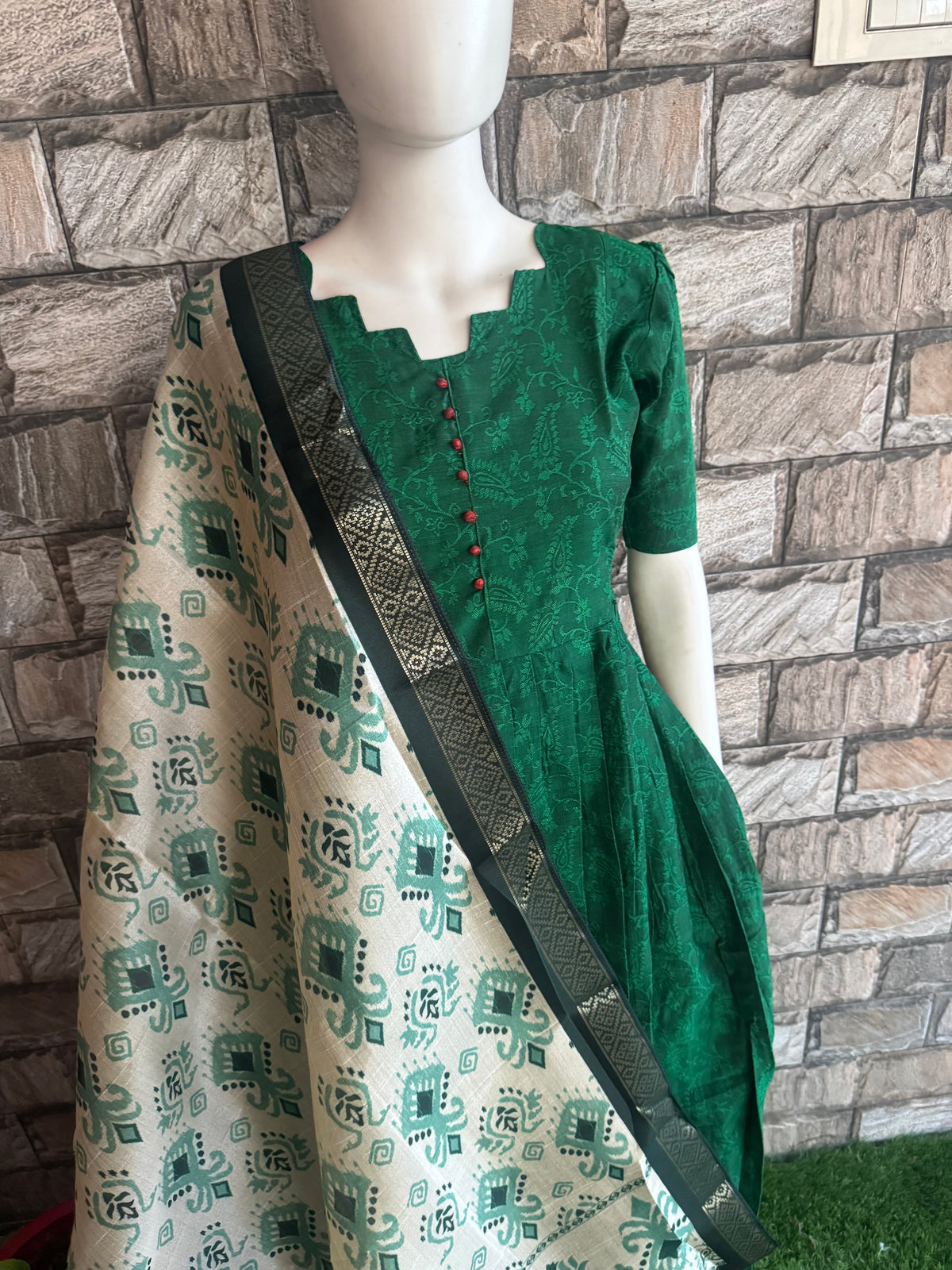 Silk cotton jacquard Maternity Feeding maxi ONLY FEEDING with DUPATTA
