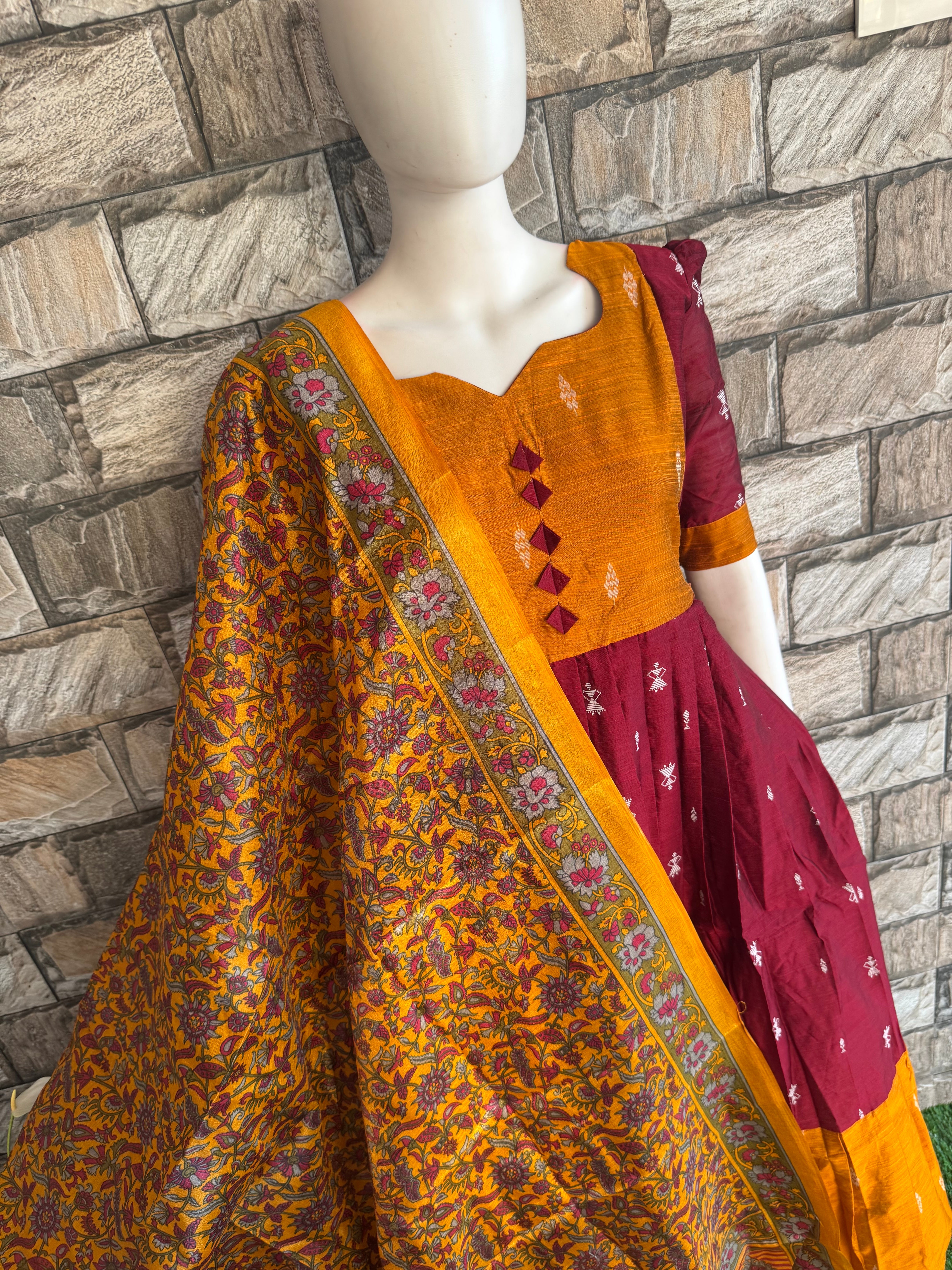 Mustard Poly khadhi Dupatta