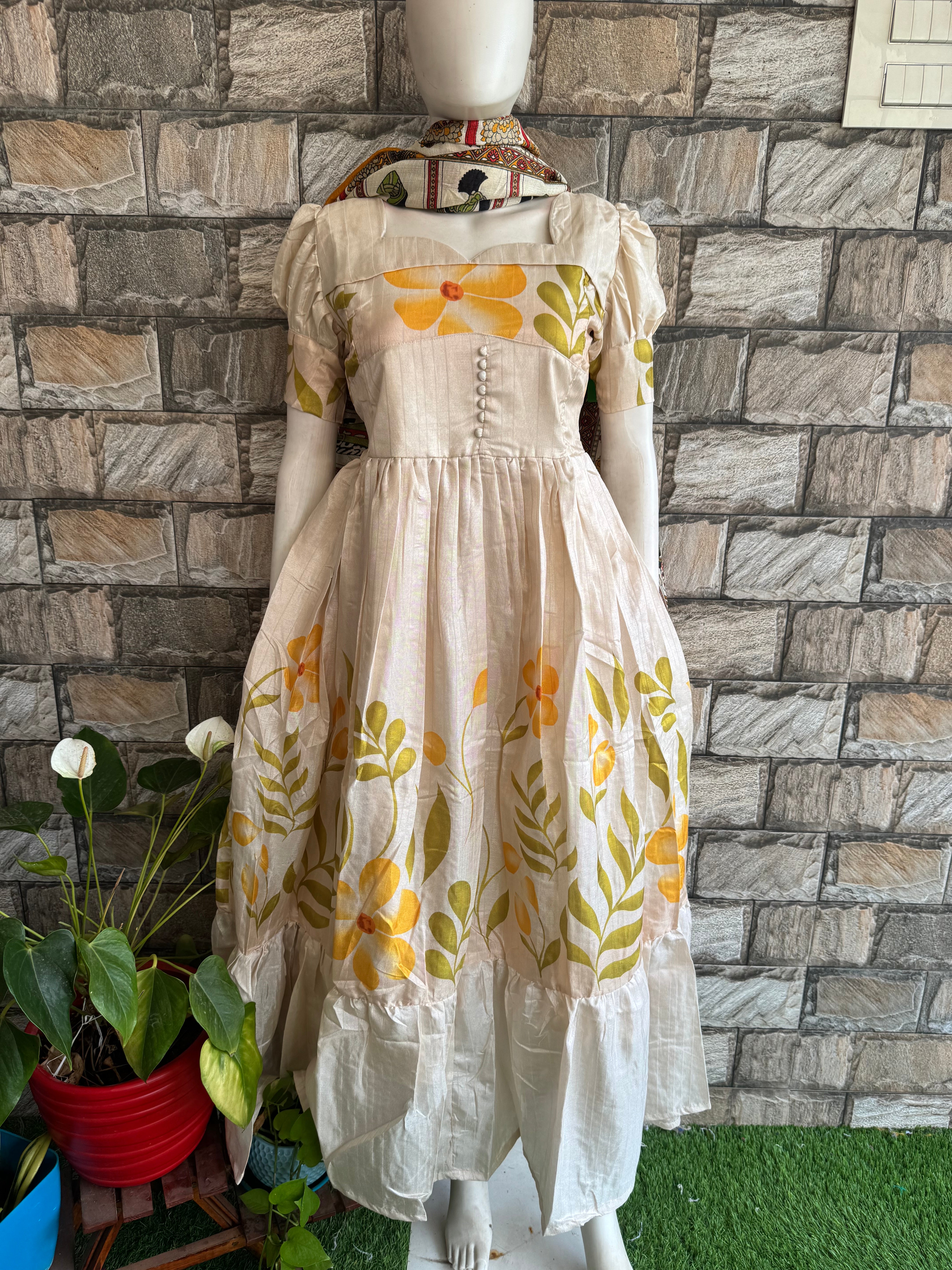Chanderi Festive Maternity maxi