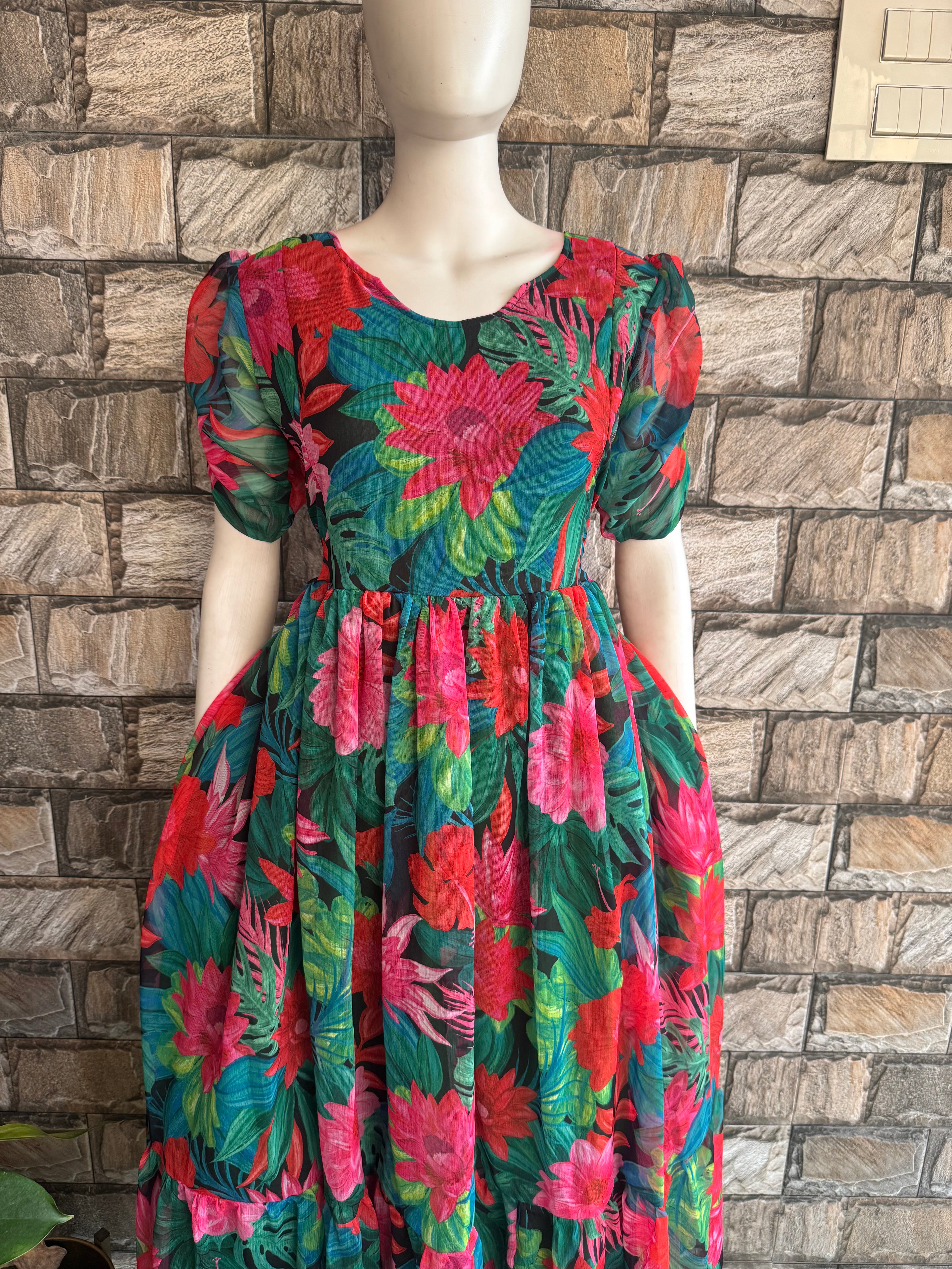 Lotus Georgette Maternity Maxi