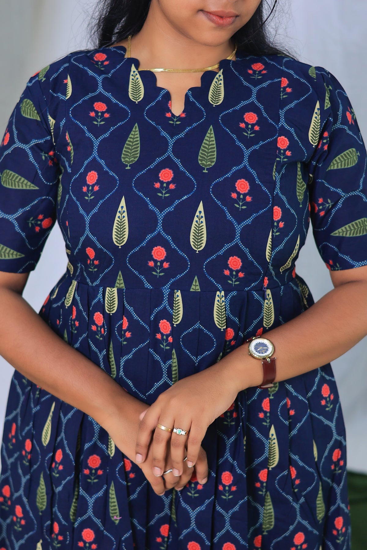 Soft cotton Maternity Feeding Maxi Navy