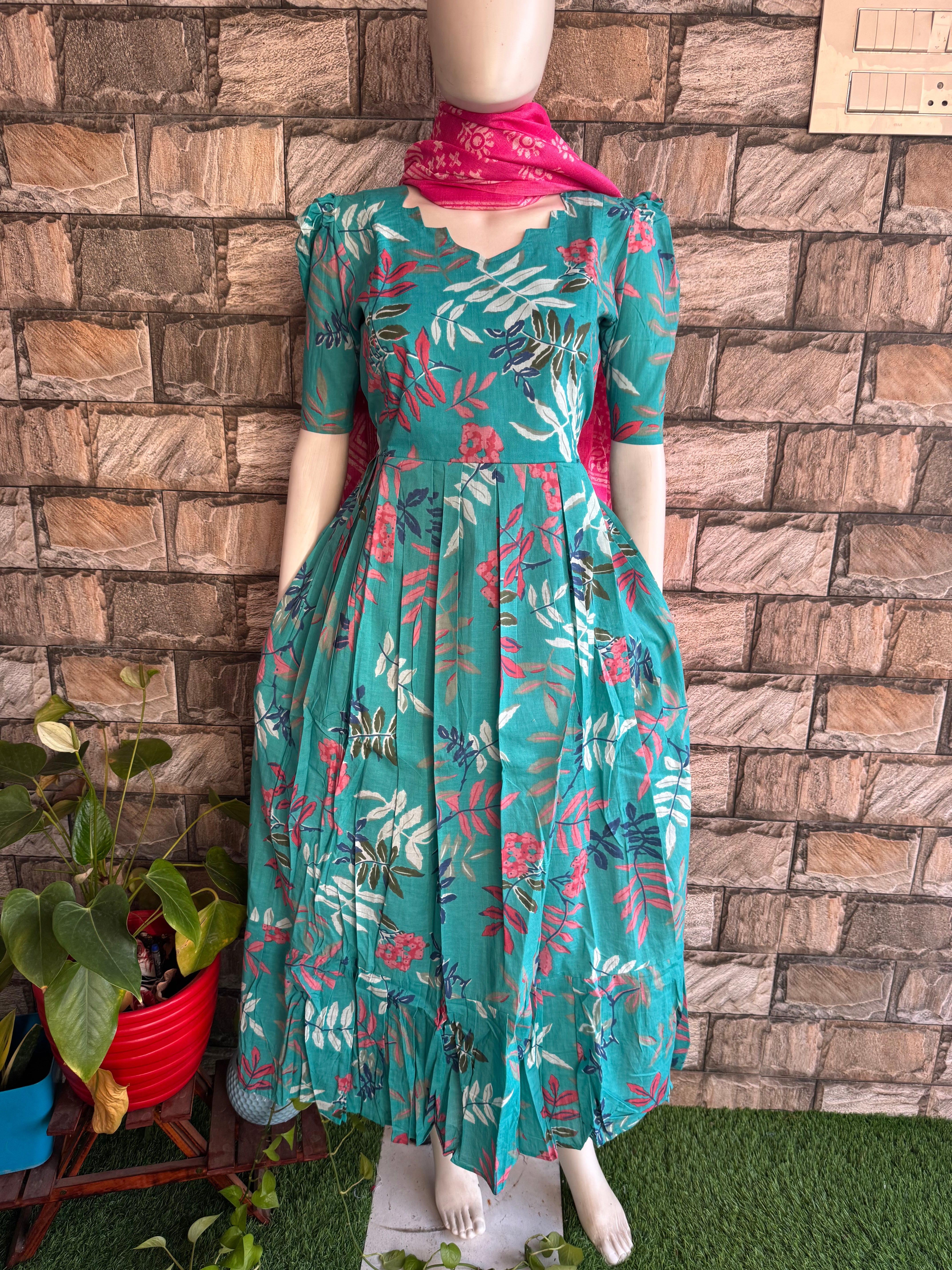 Pale Sky blue soft cotton Maternity maxi