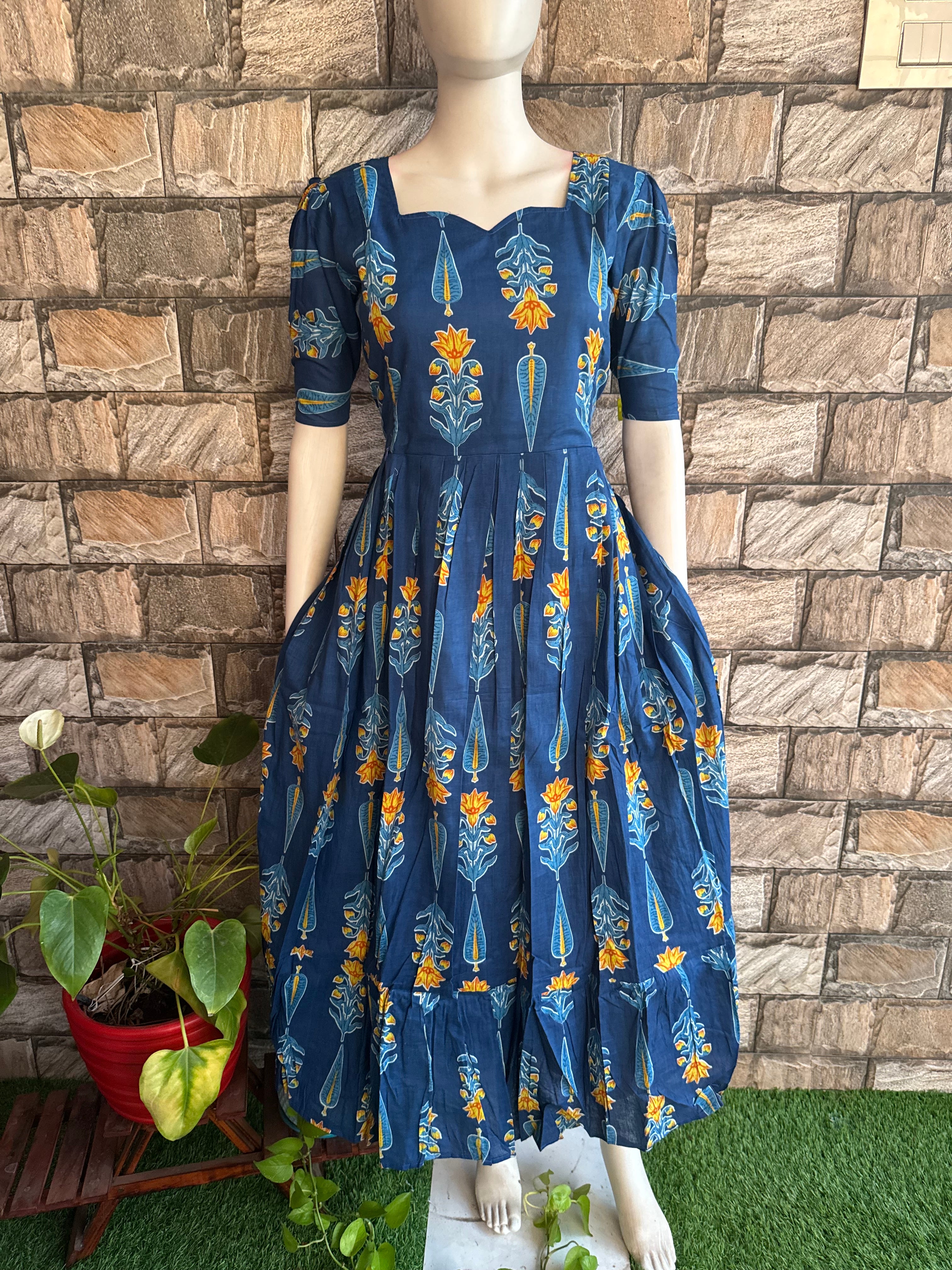 Navy soft cotton Maternity maxi Christmas tree