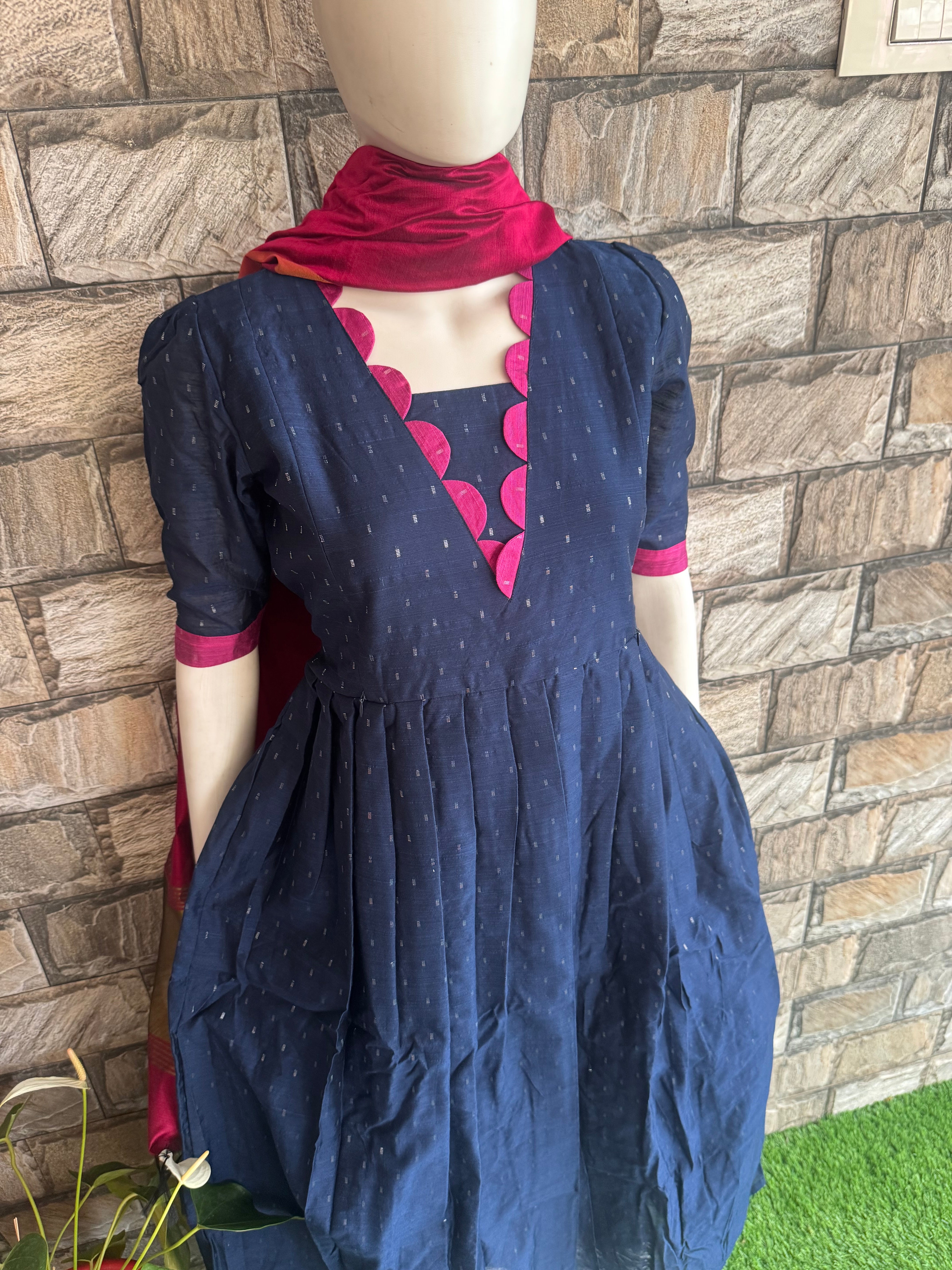 Festive wear Maternity raw silk maxi Bluey