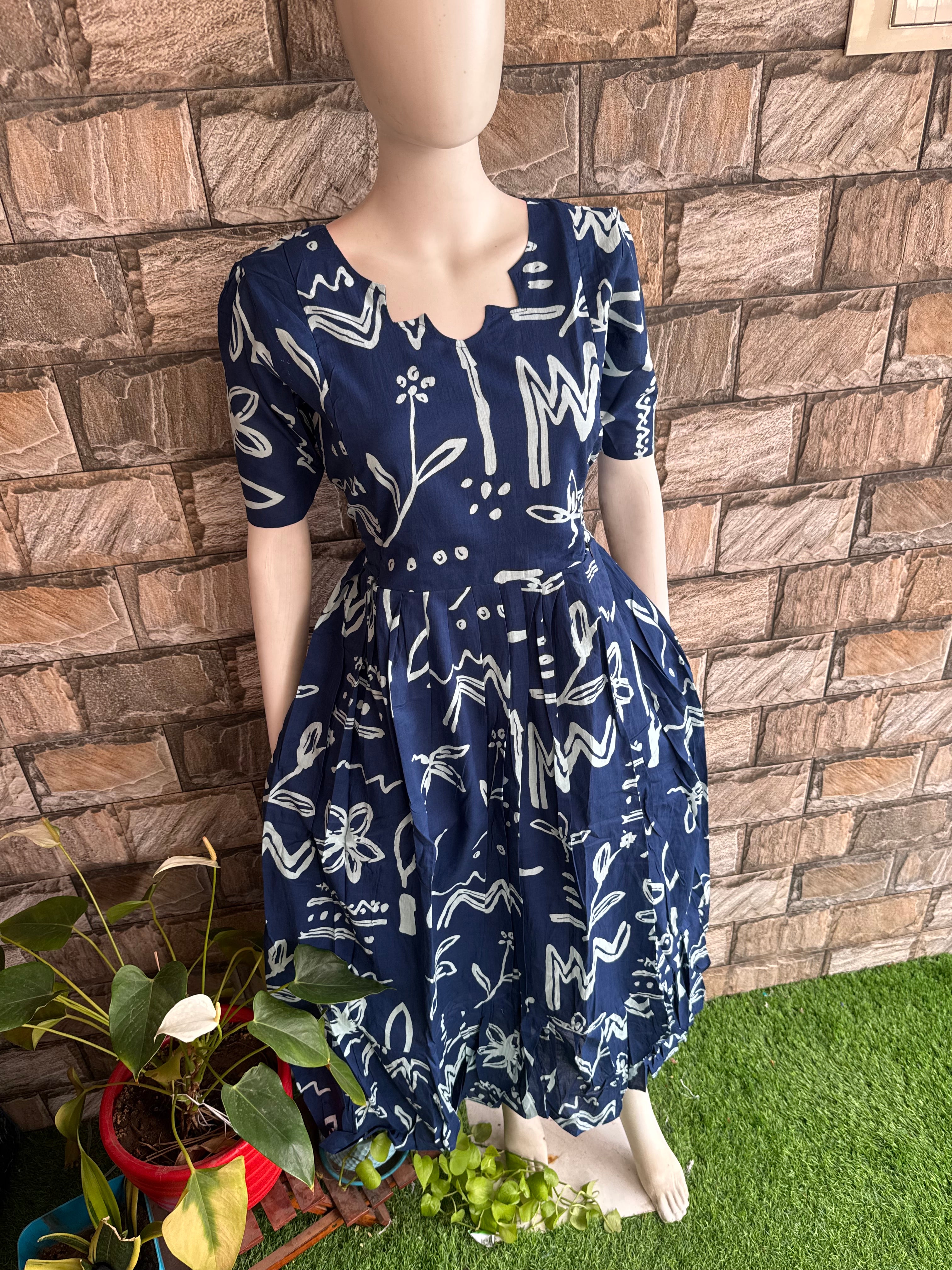 Royal print soft cotton Maternity maxi