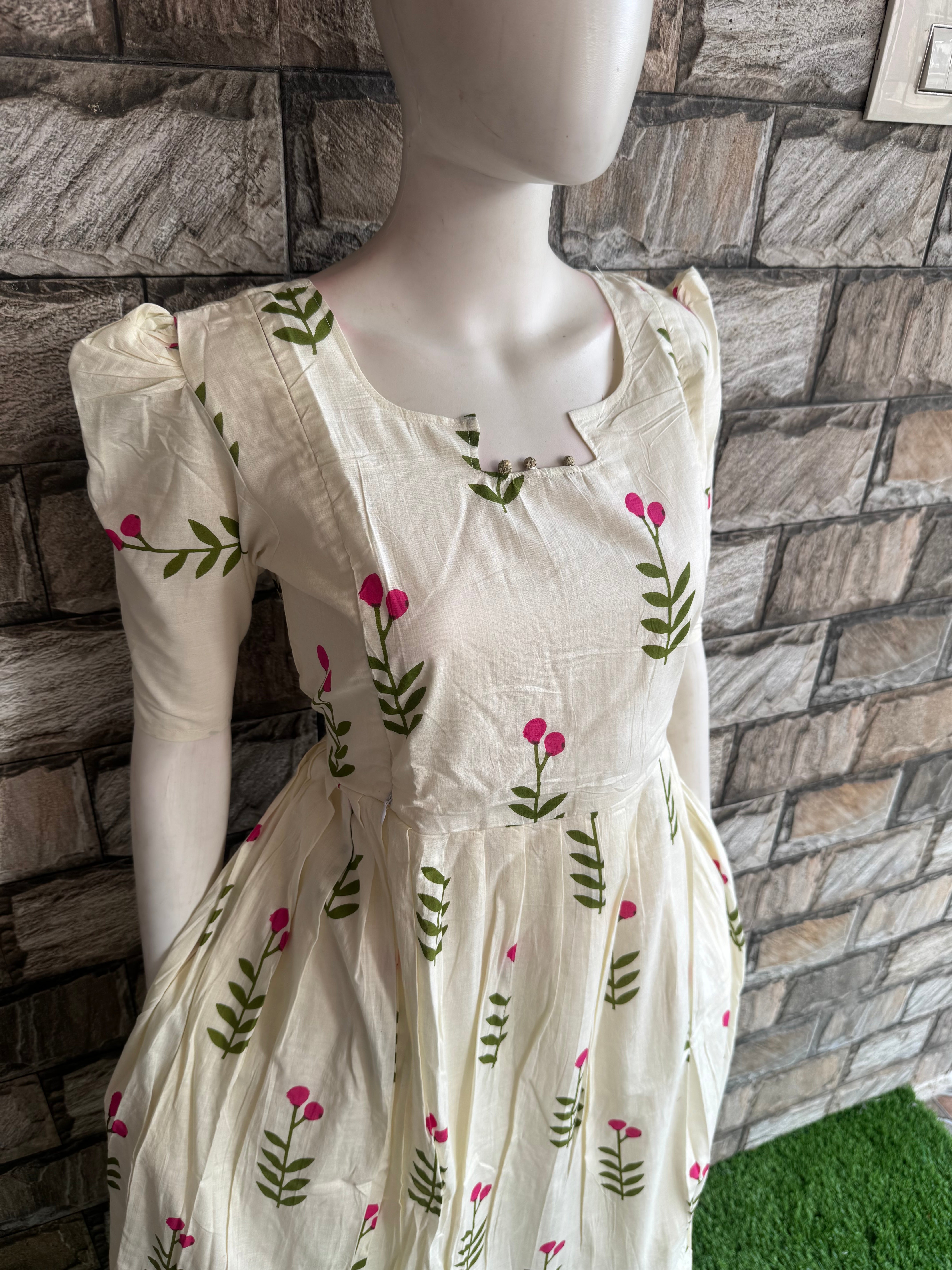 Blossom cotton Maternity maxi
