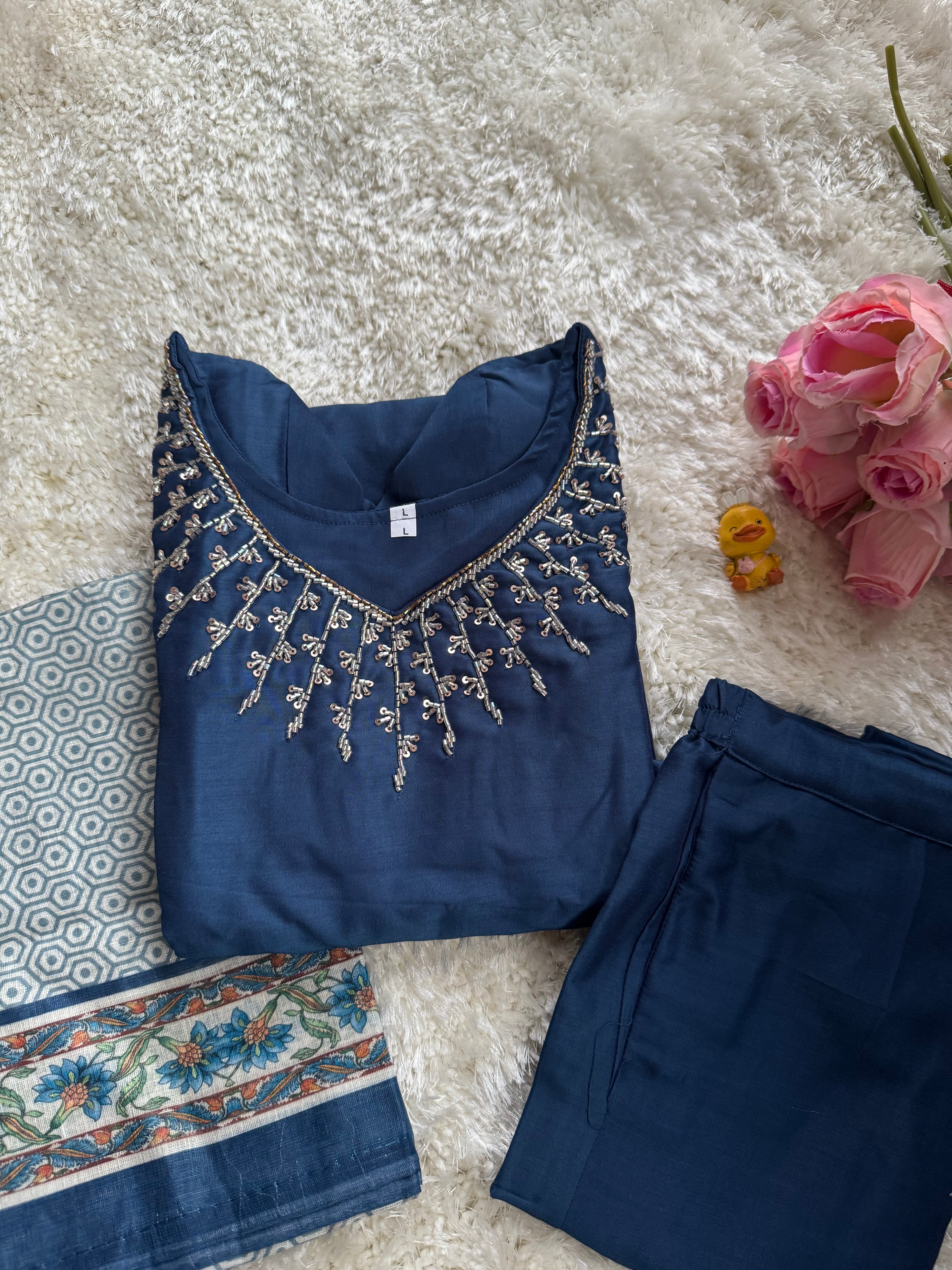 Titanium silk fabric  3 piece Set -Only Feeding