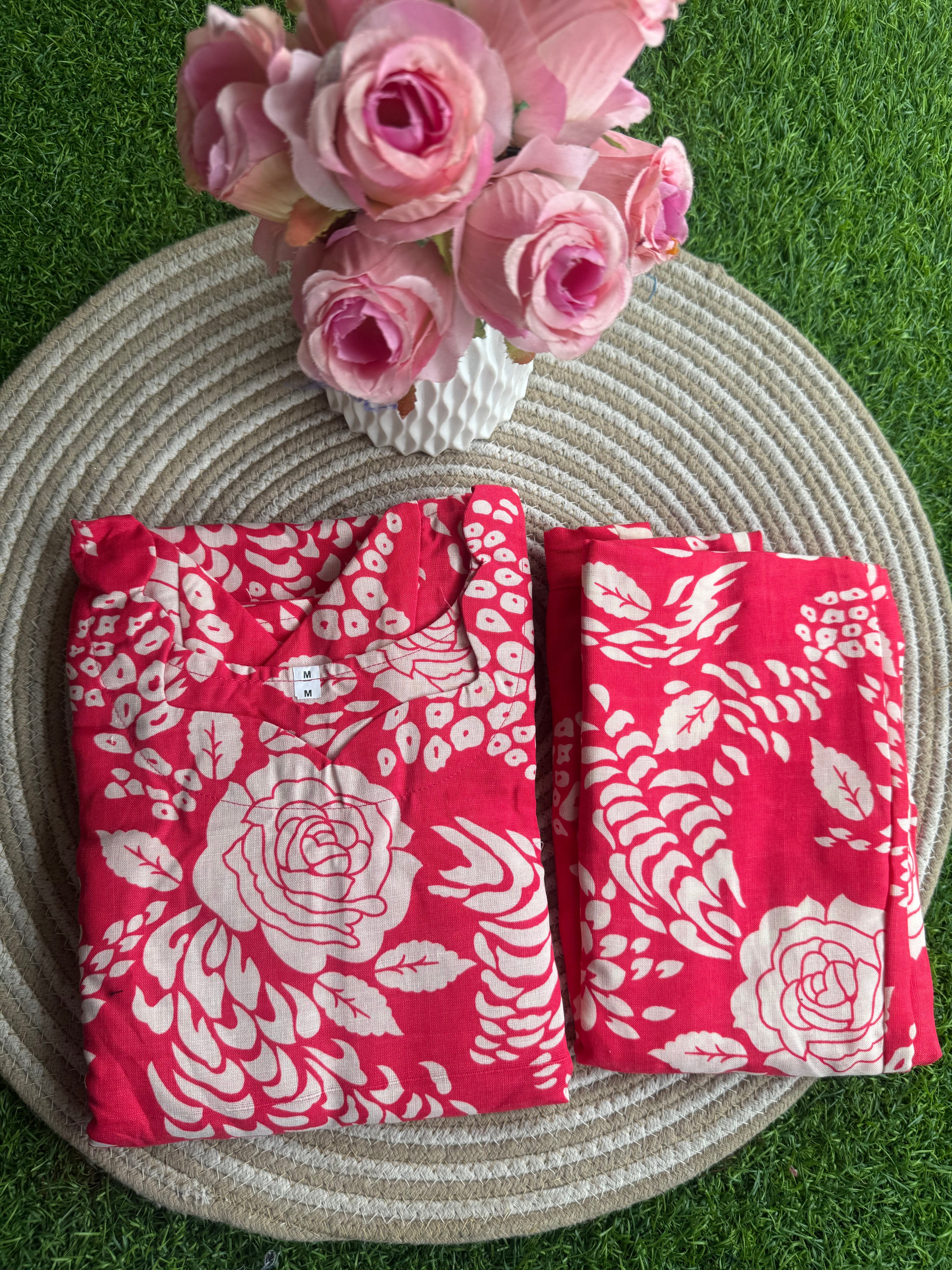 Candy Pink Co ord Set Top +Pant