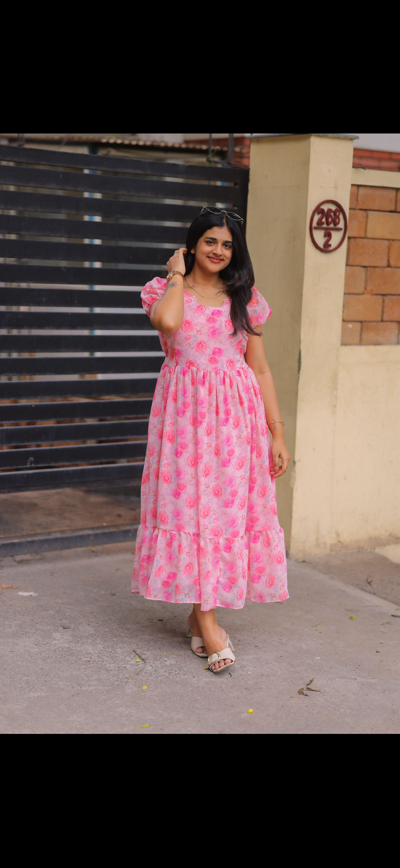 Lurex Georgette Maternity Feeding maxi Peach