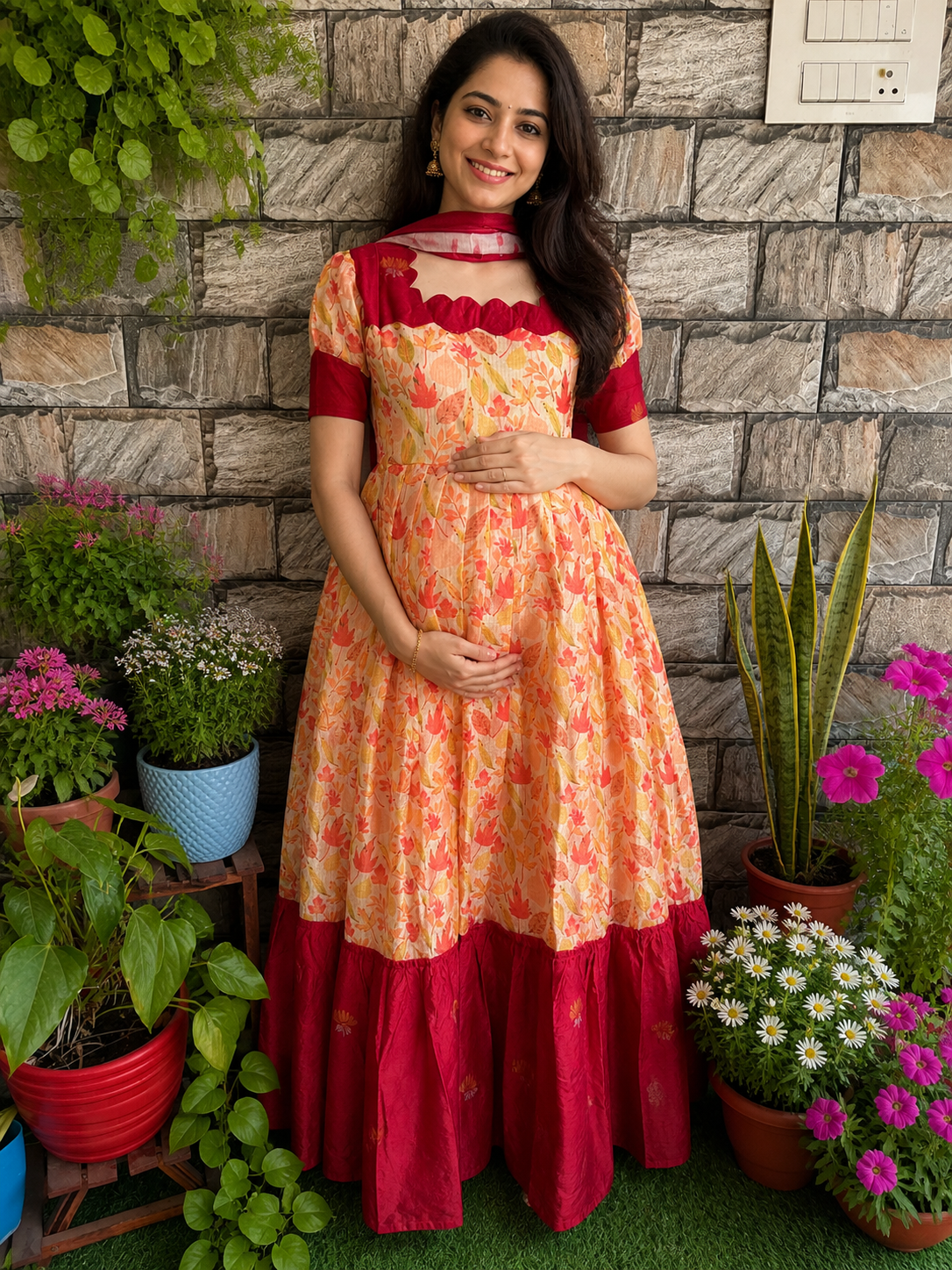 Kota Cotton Fabric Maternity Maxi