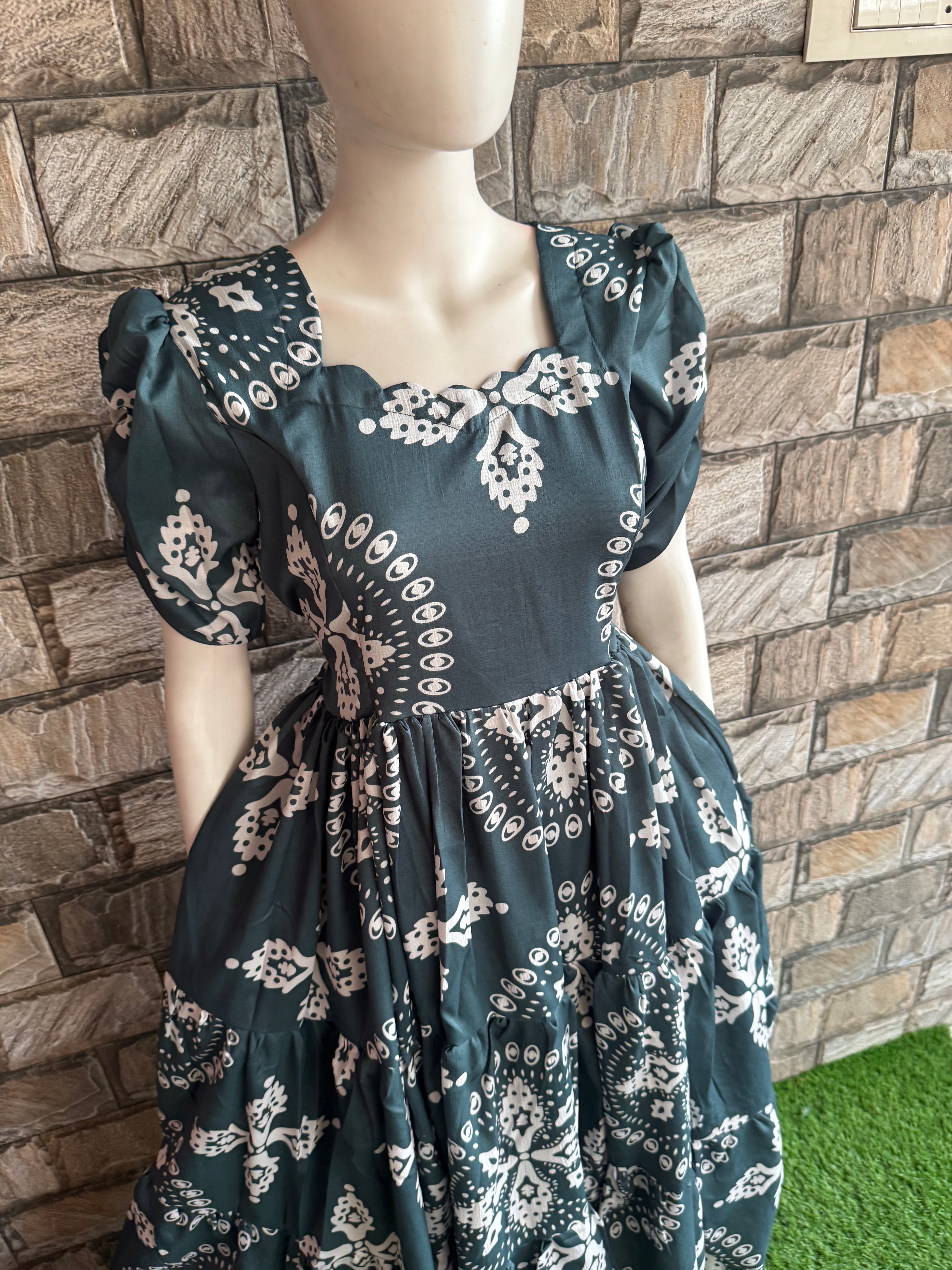 Delta Maternity maxi Teal Mix Grey