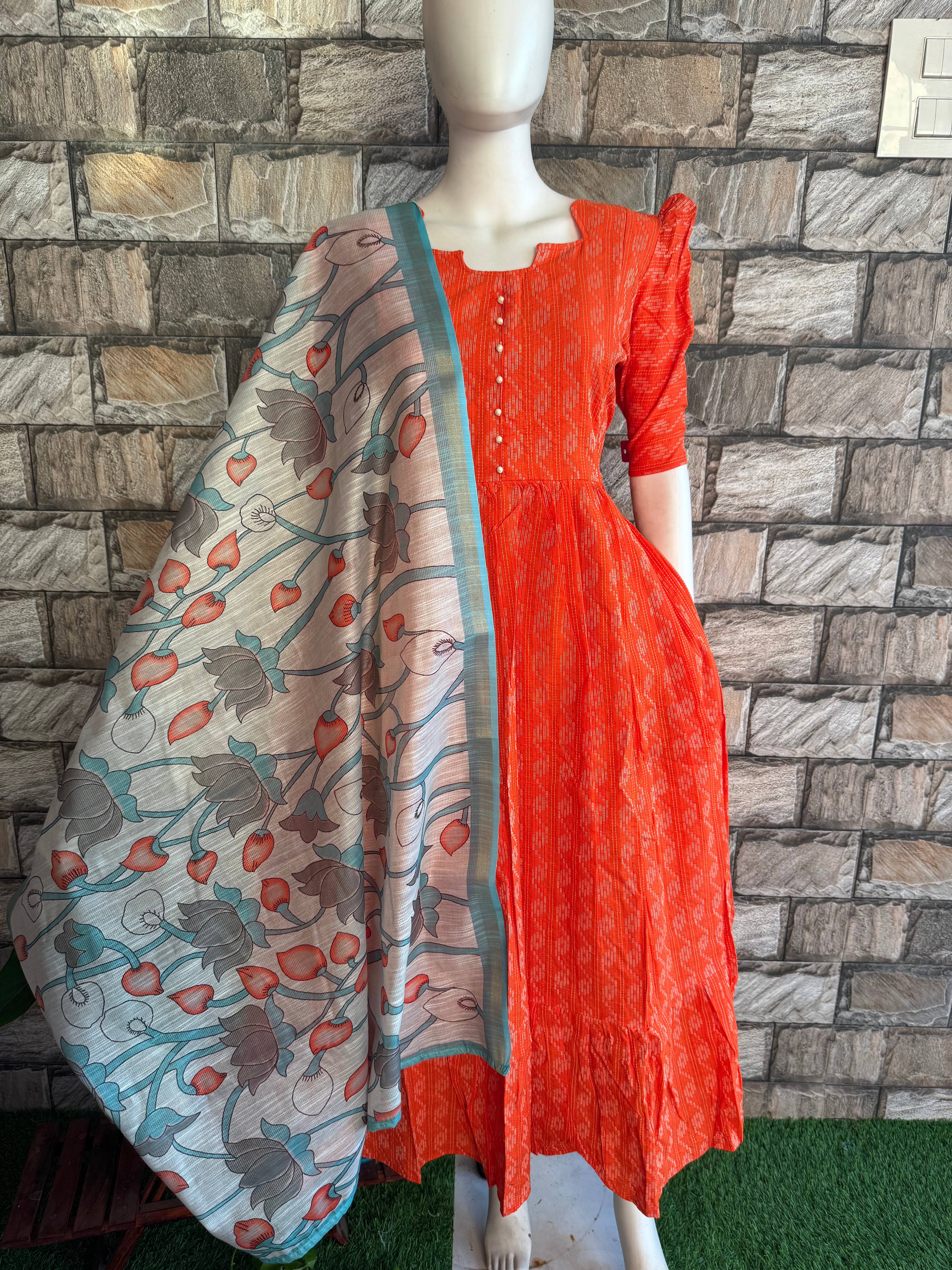 Kota cotton dupatta Lotus
