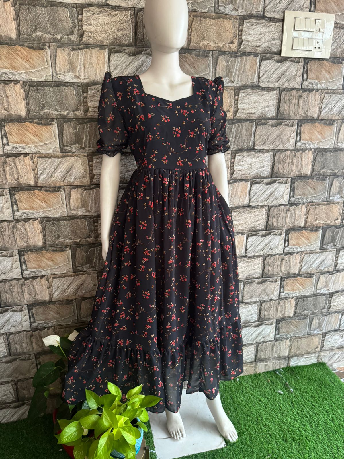 black georgette maxi