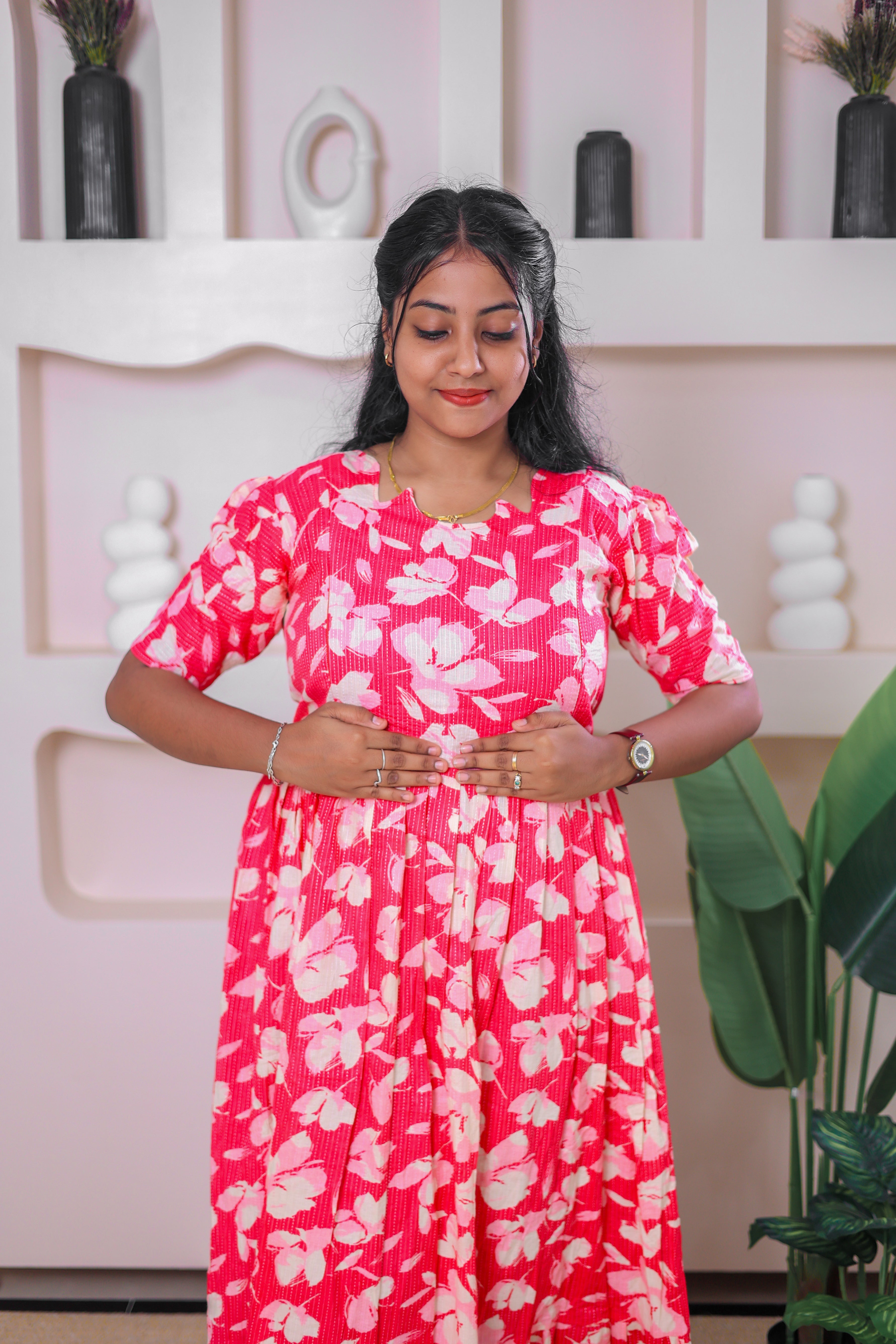 Kanta cotton Maternity Feeding Maxi Pinkee
