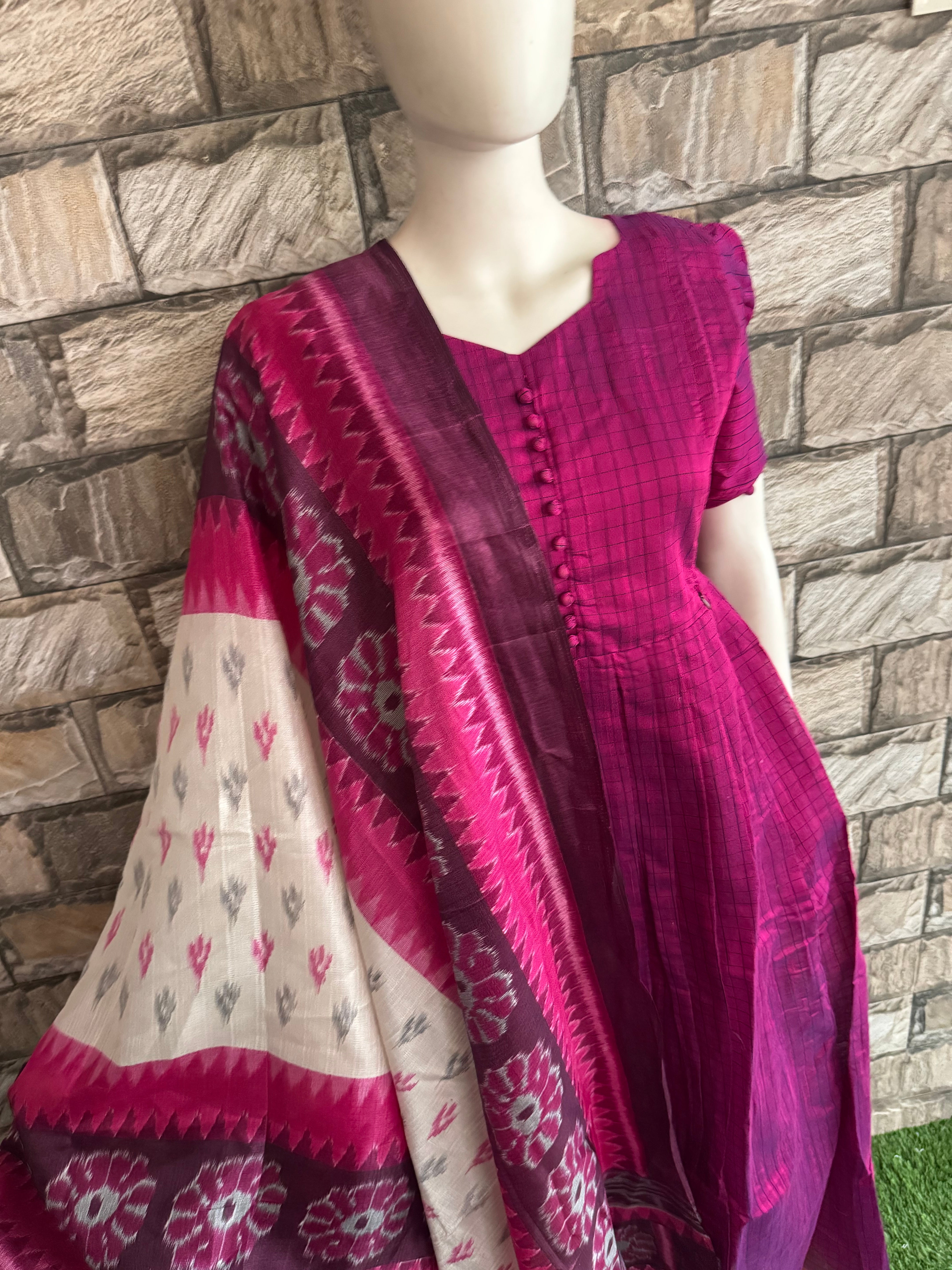 Wine poly dupatta