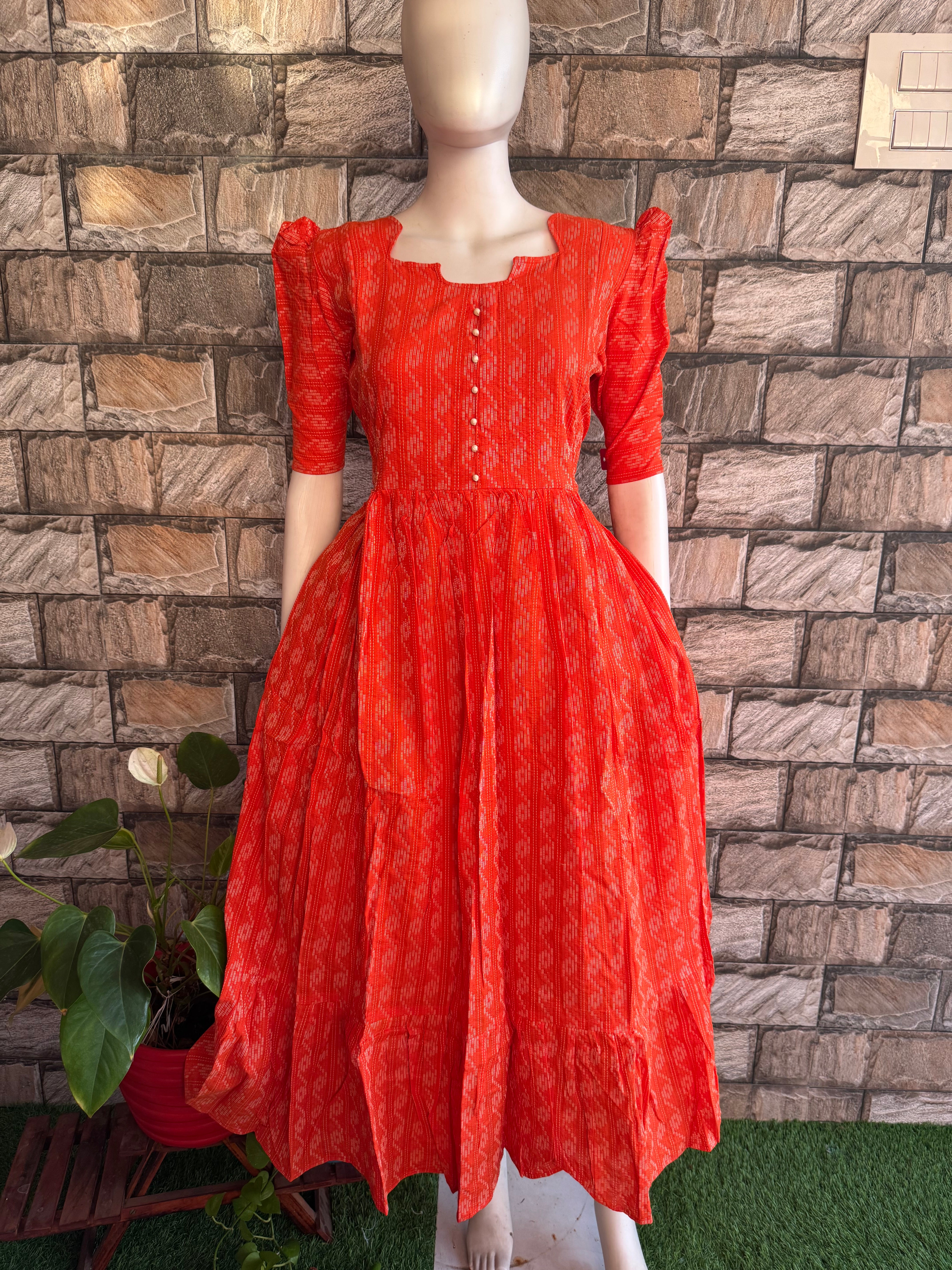 Fanta orange  soft Kanta cotton Maternity maxi