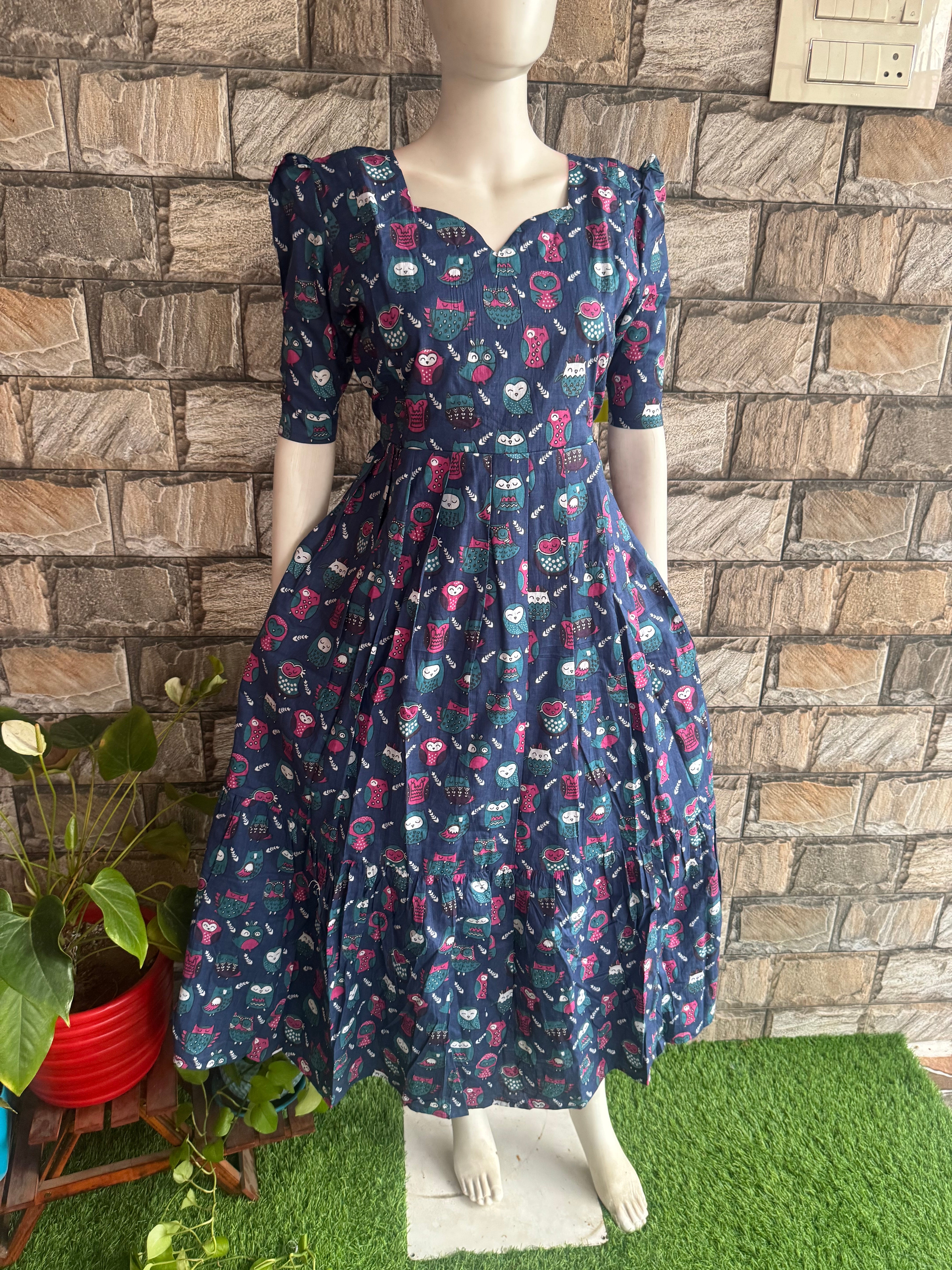 Budget  soft cotton Maternity maxi Navy