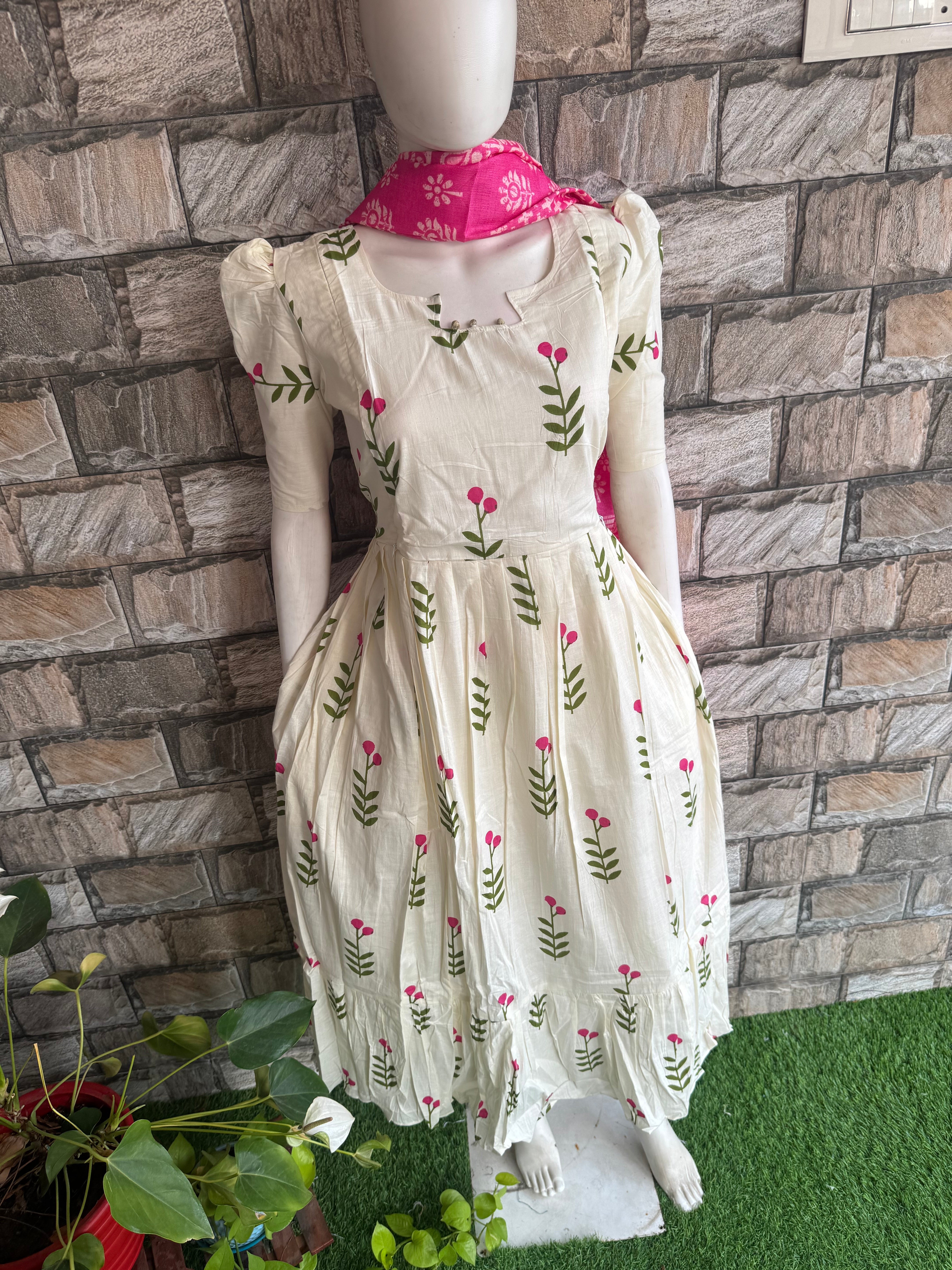 Blossom cotton Maternity maxi