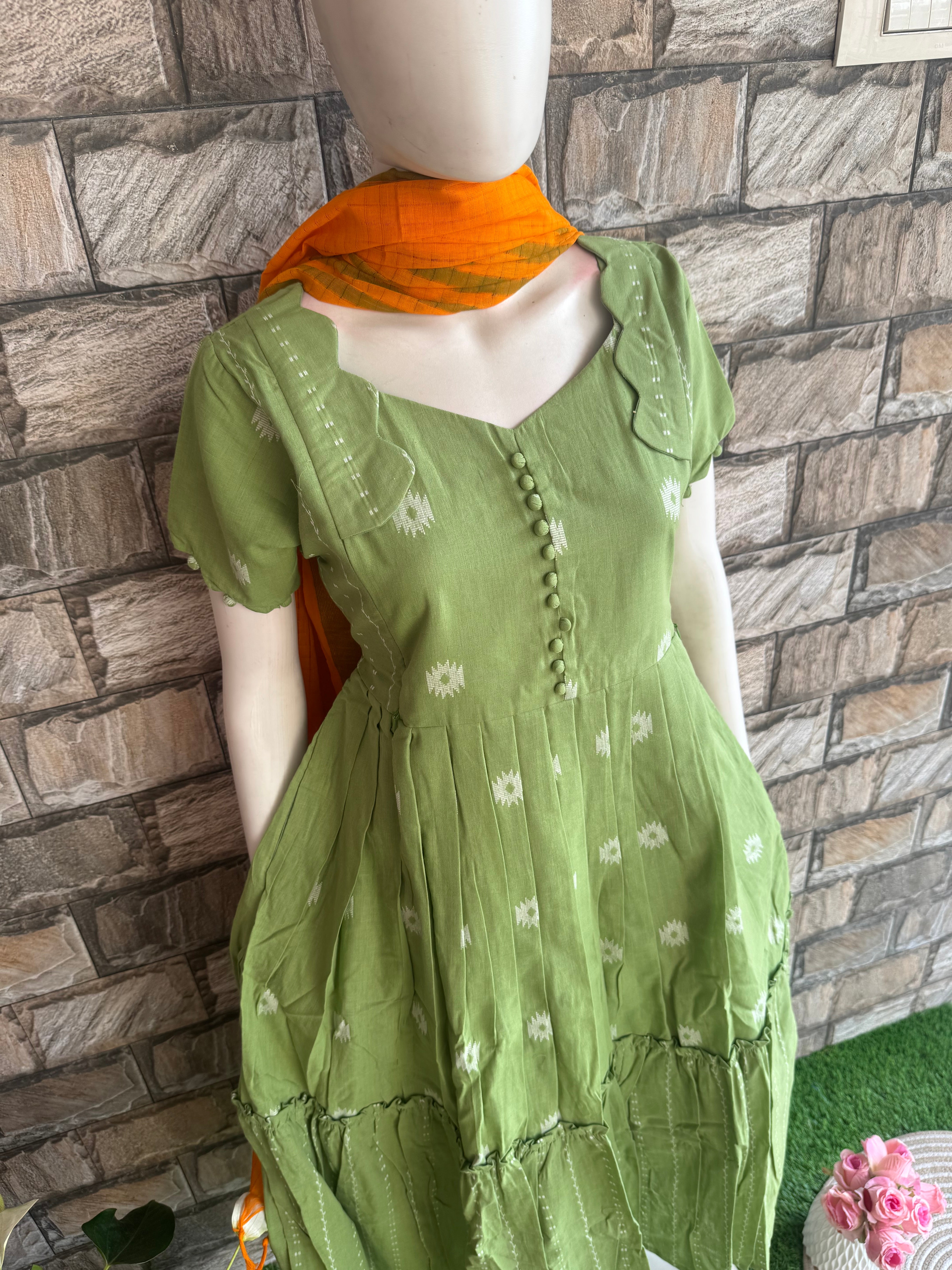 Maternity maxi Handloom cotton Best price Pista Green