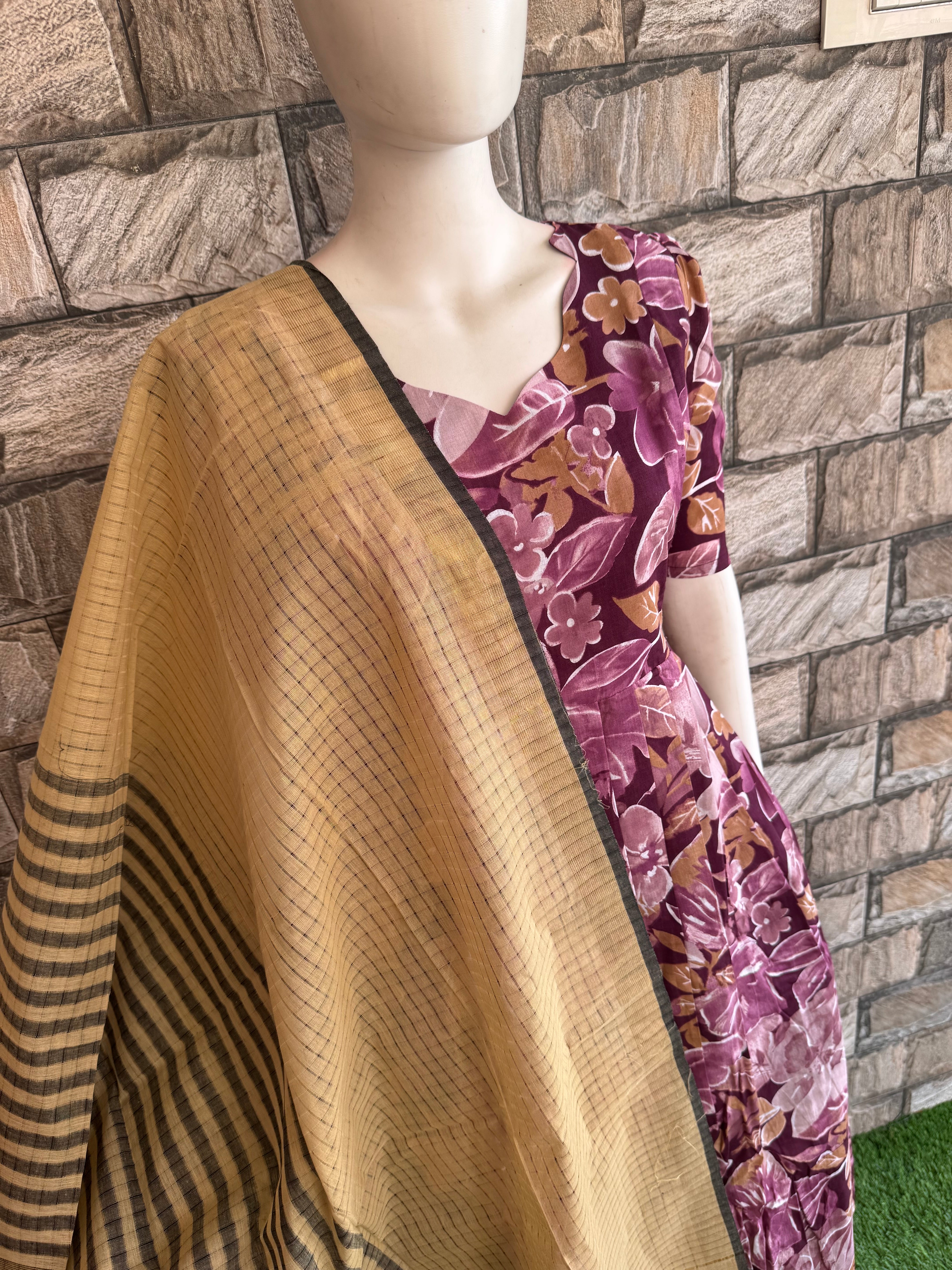 Cream cotton khadhi dupatta