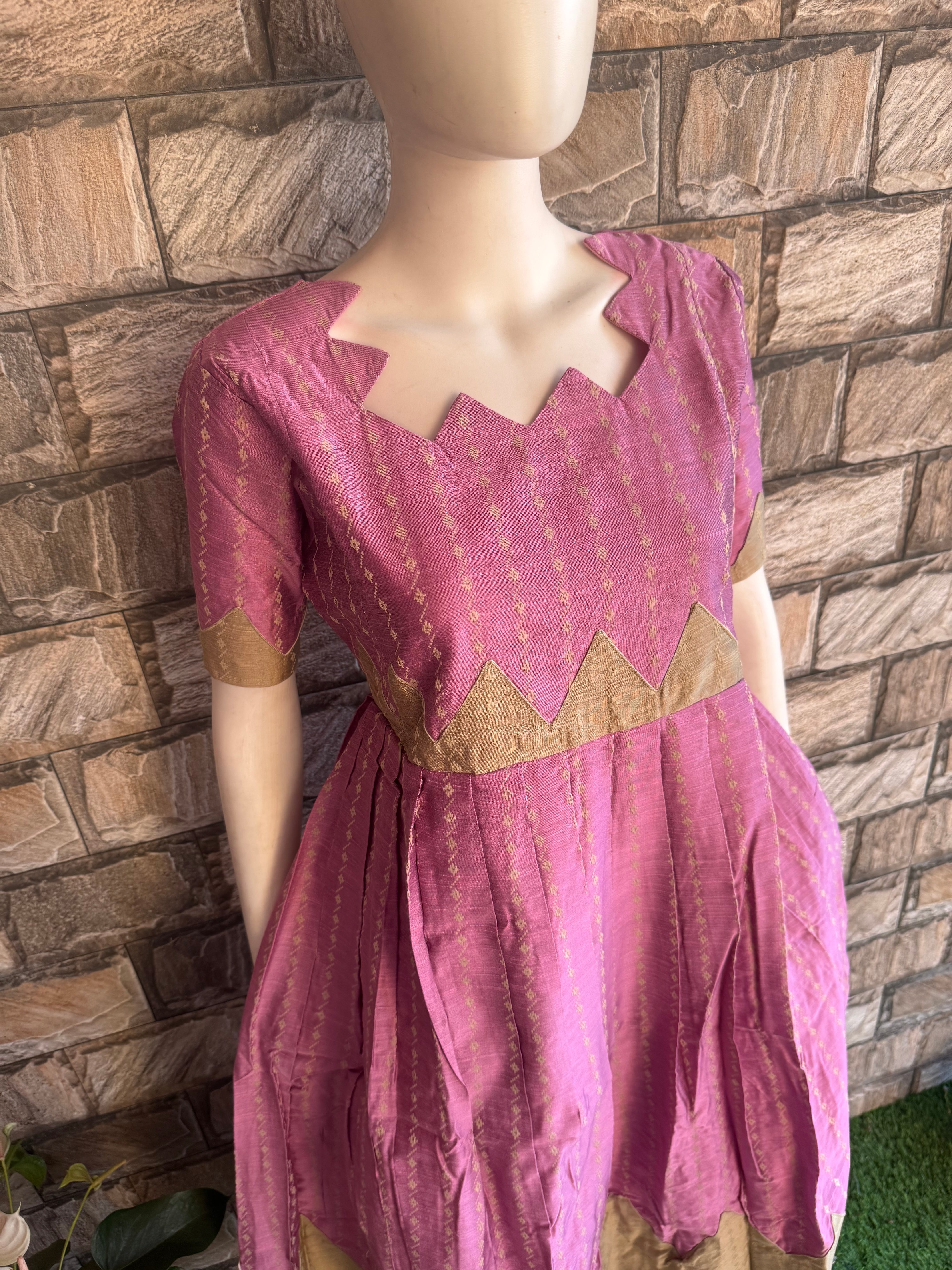 Lilac raw silk maternity maxi
