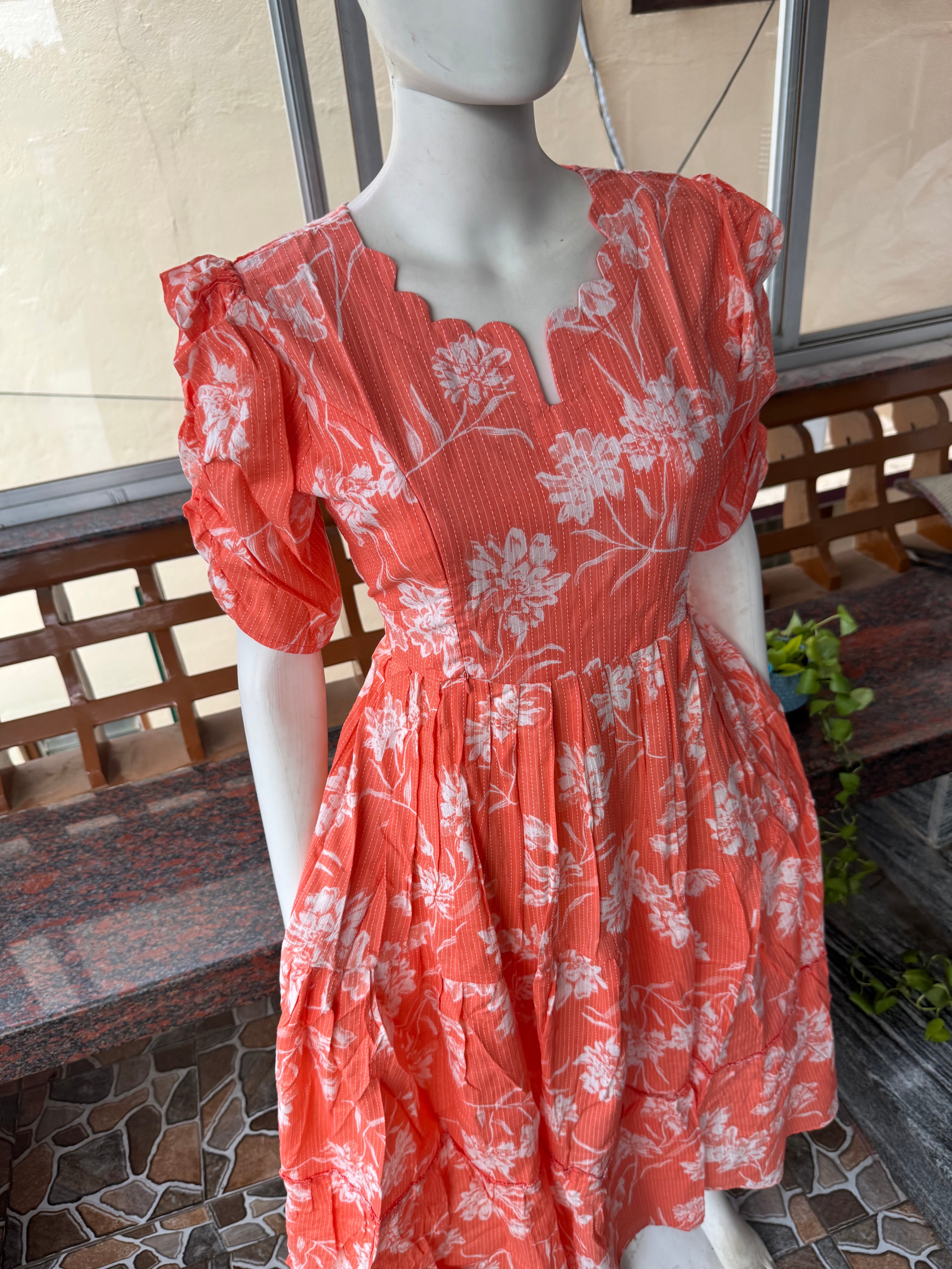 Soft kanta cotton Maternity Feeding  maxi - Malar Peach shade
