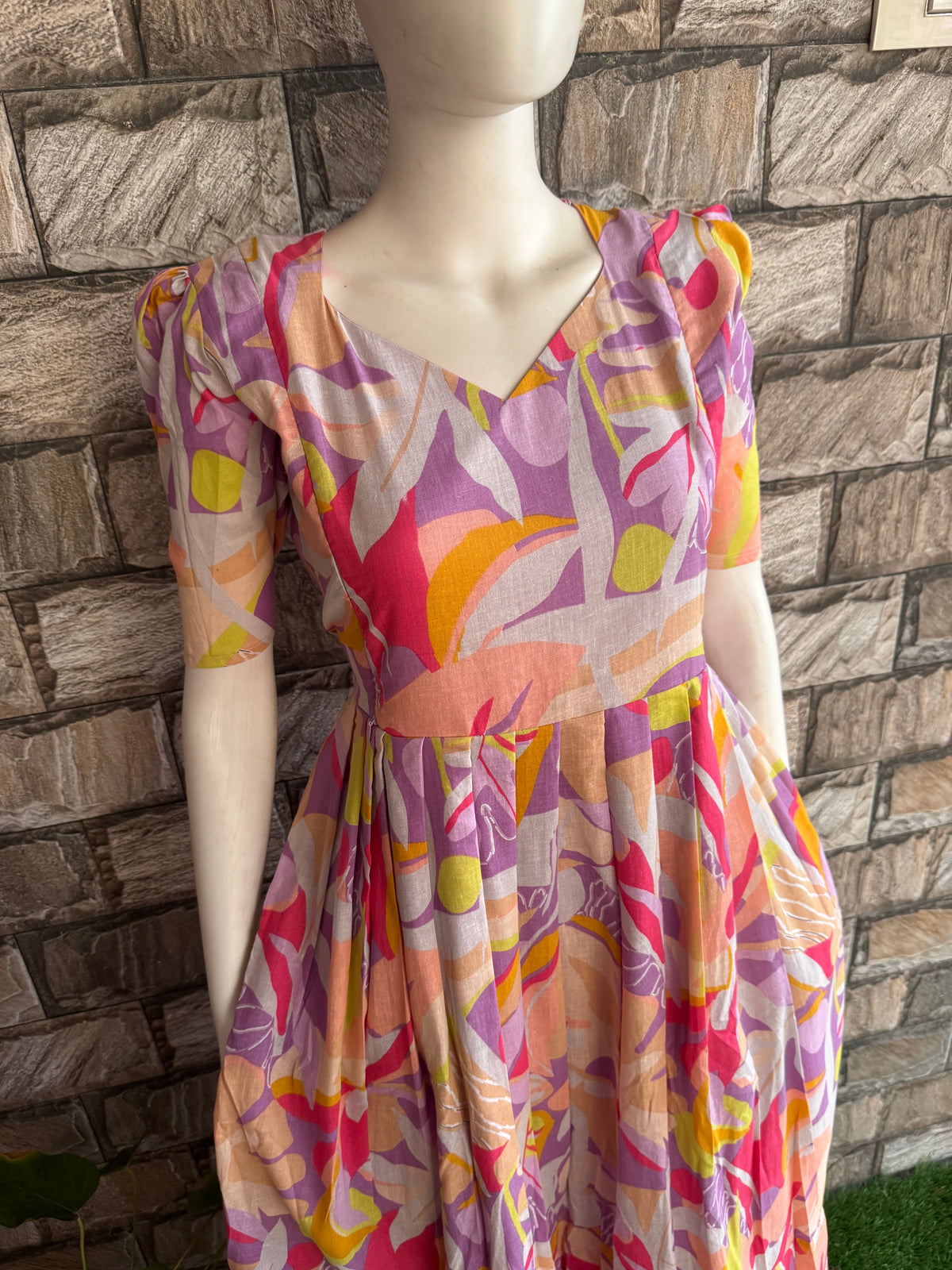 Soft cotton Maternity Feeding Maxi Lavender