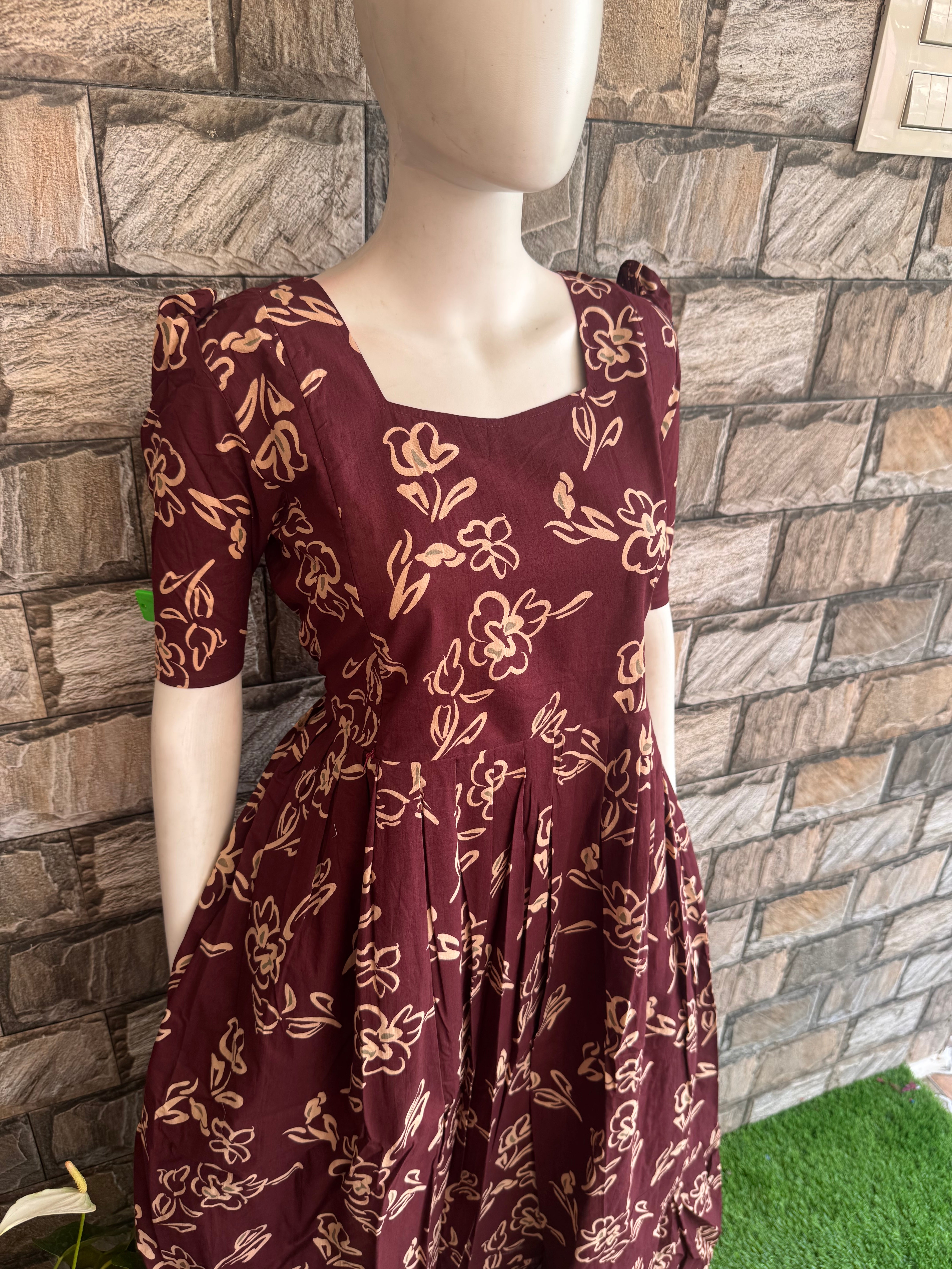 Brick brown peel soft cotton Maternity maxi