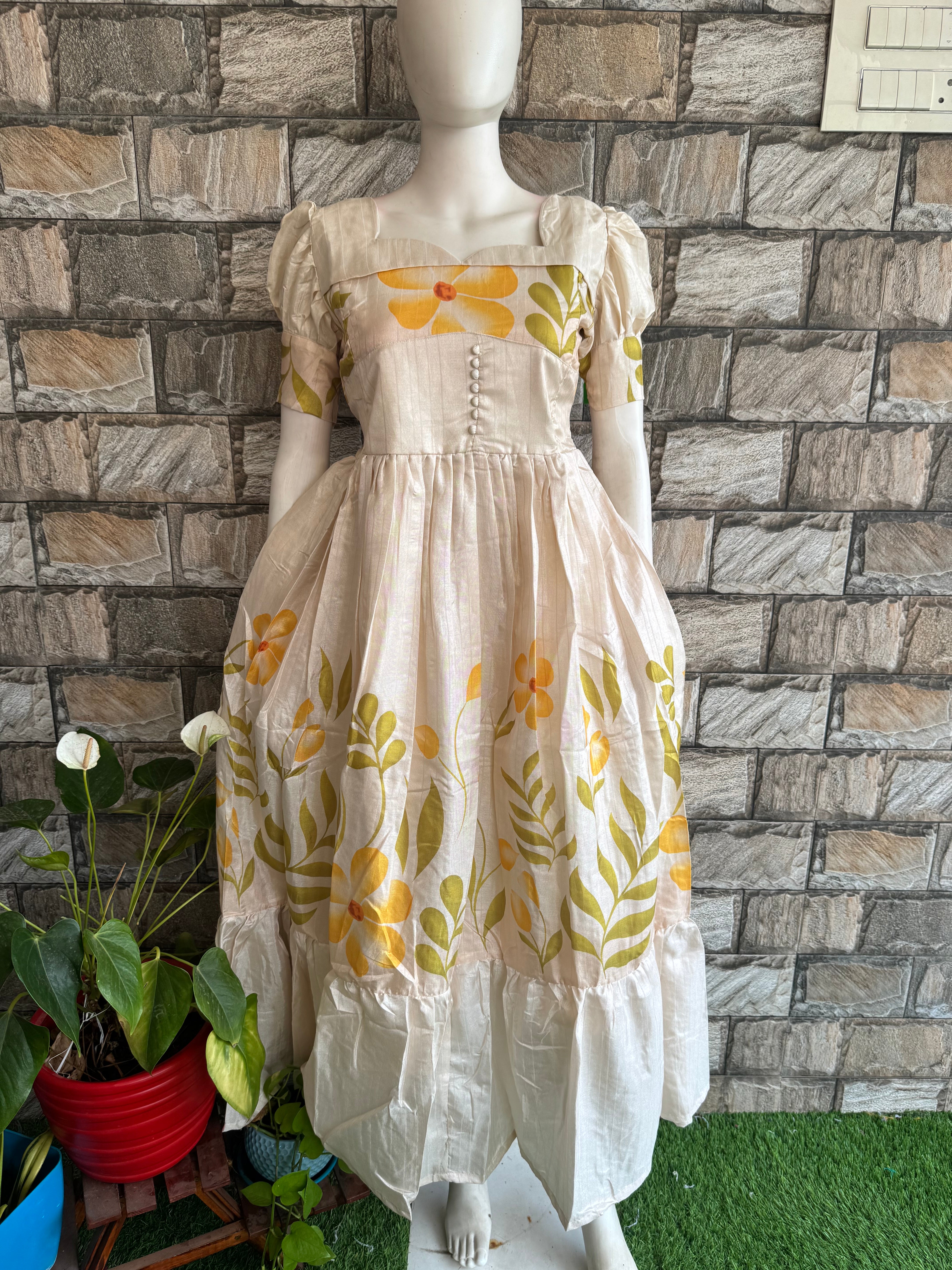 Chanderi Festive Maternity maxi