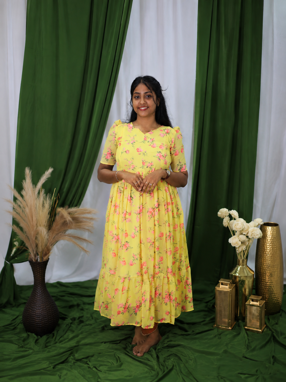 Georgette Maternity Maxi - Manjal