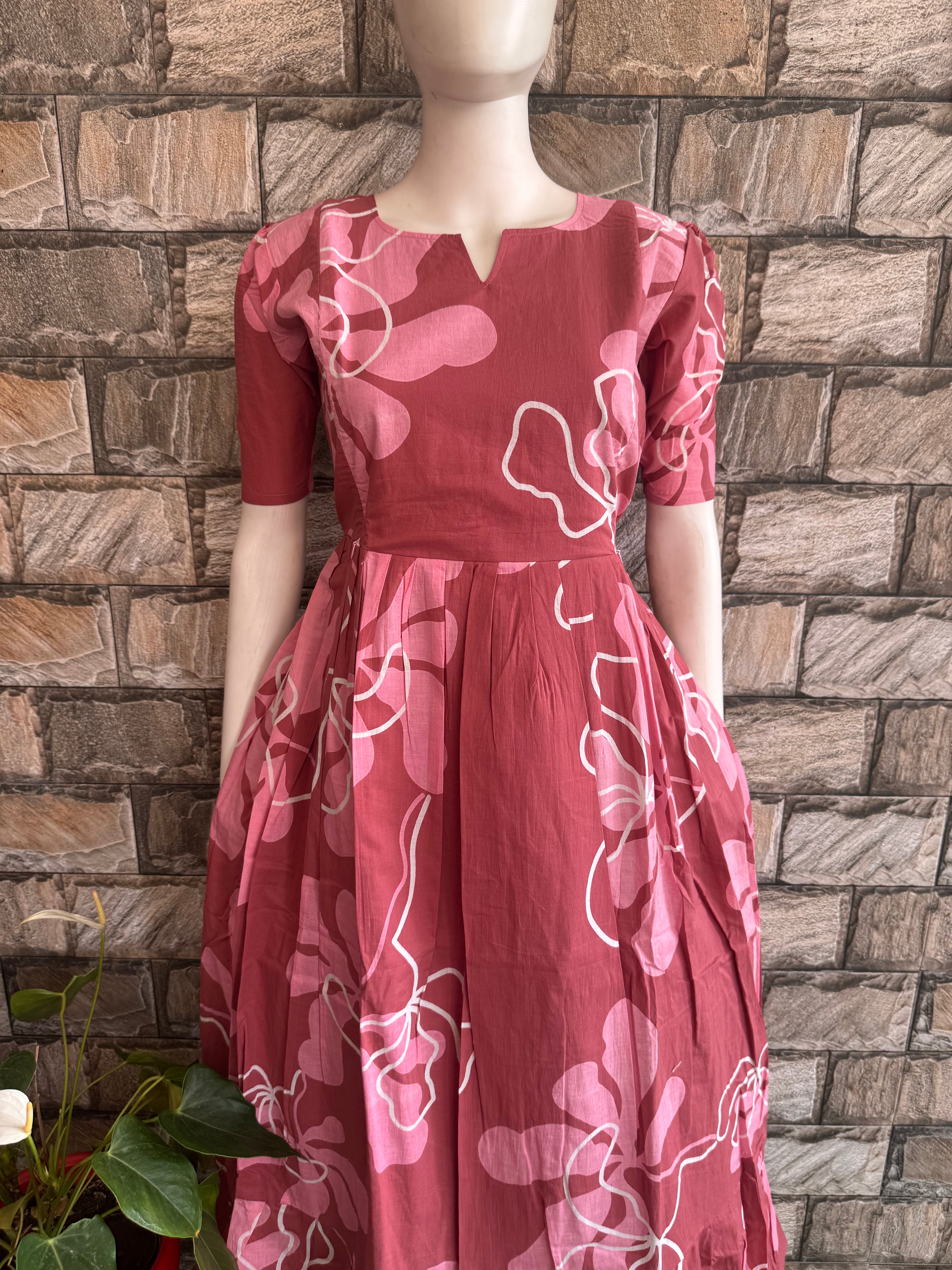 Brown pale onion shade   soft cotton Maternity maxi