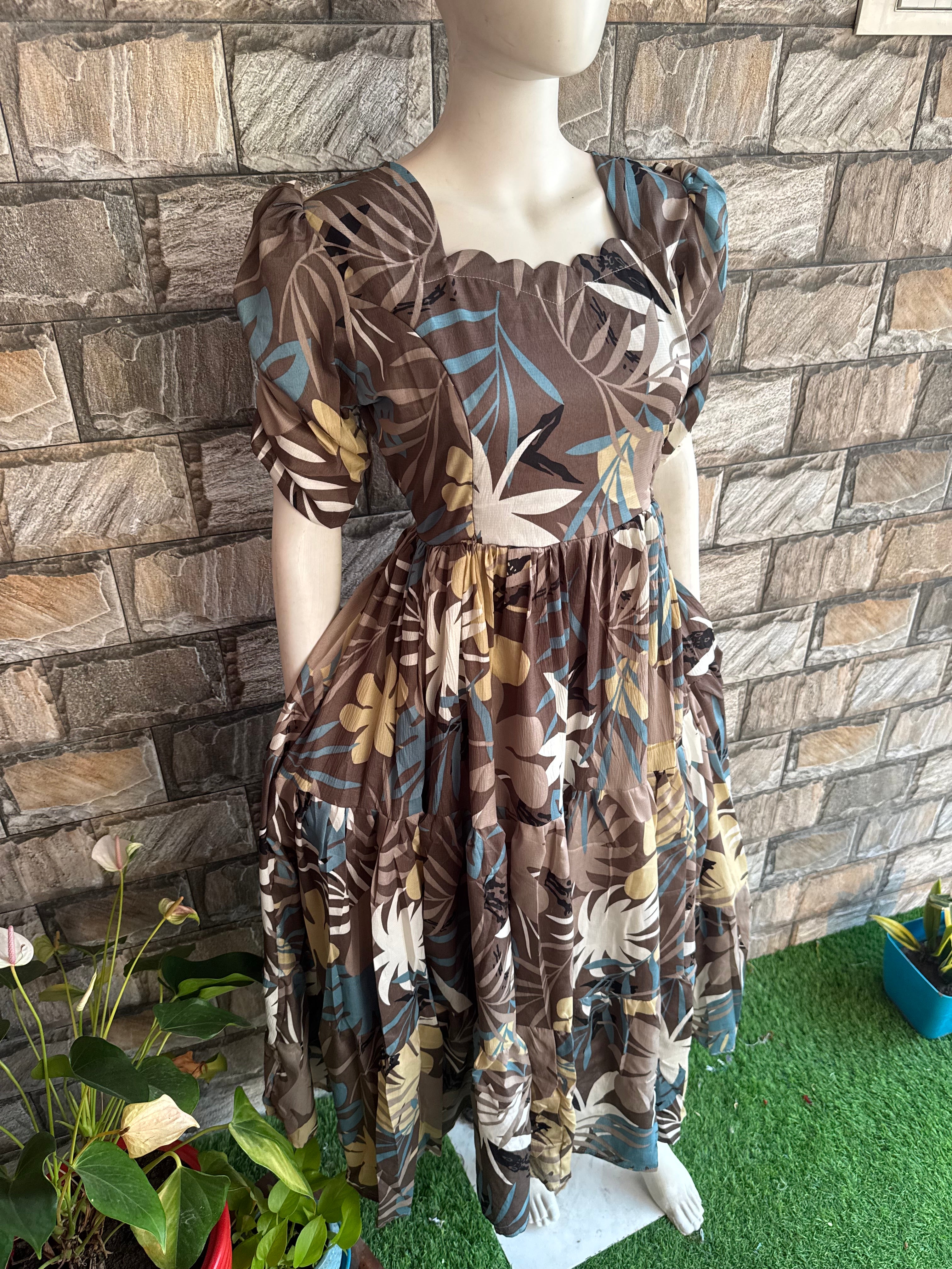Brownie Delta crepe Maternity maxi